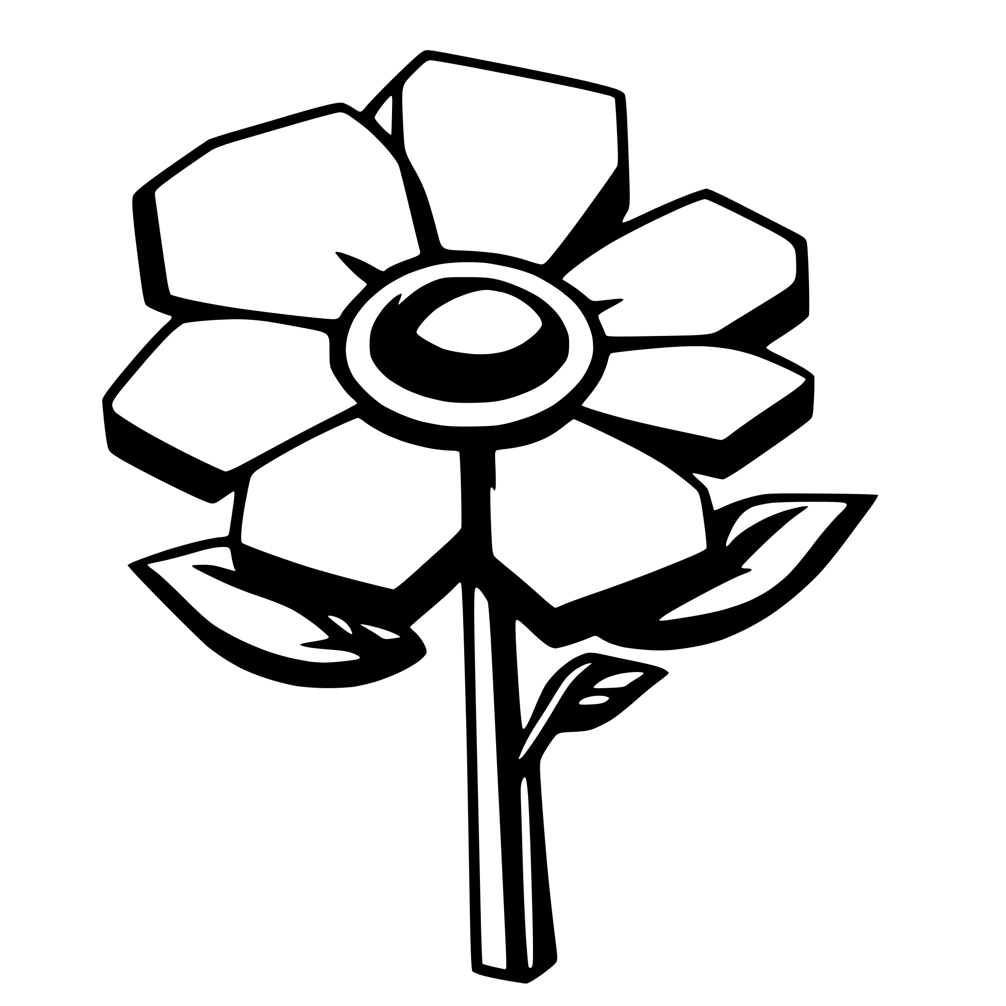 AI-generated SVG of 'a Minecraft style flower'