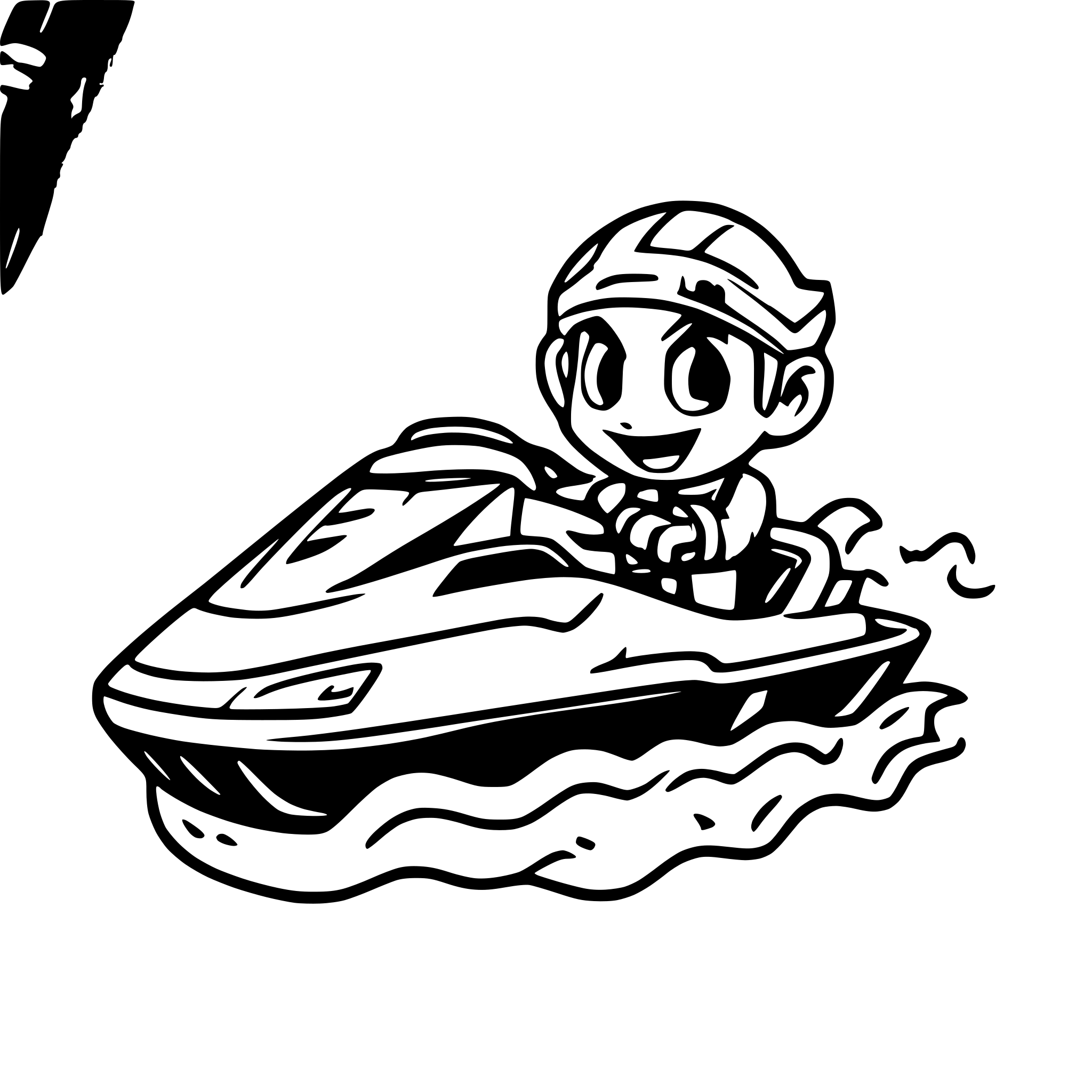 AI-generated SVG of a mario from super mario brothers racing a seadoo fast