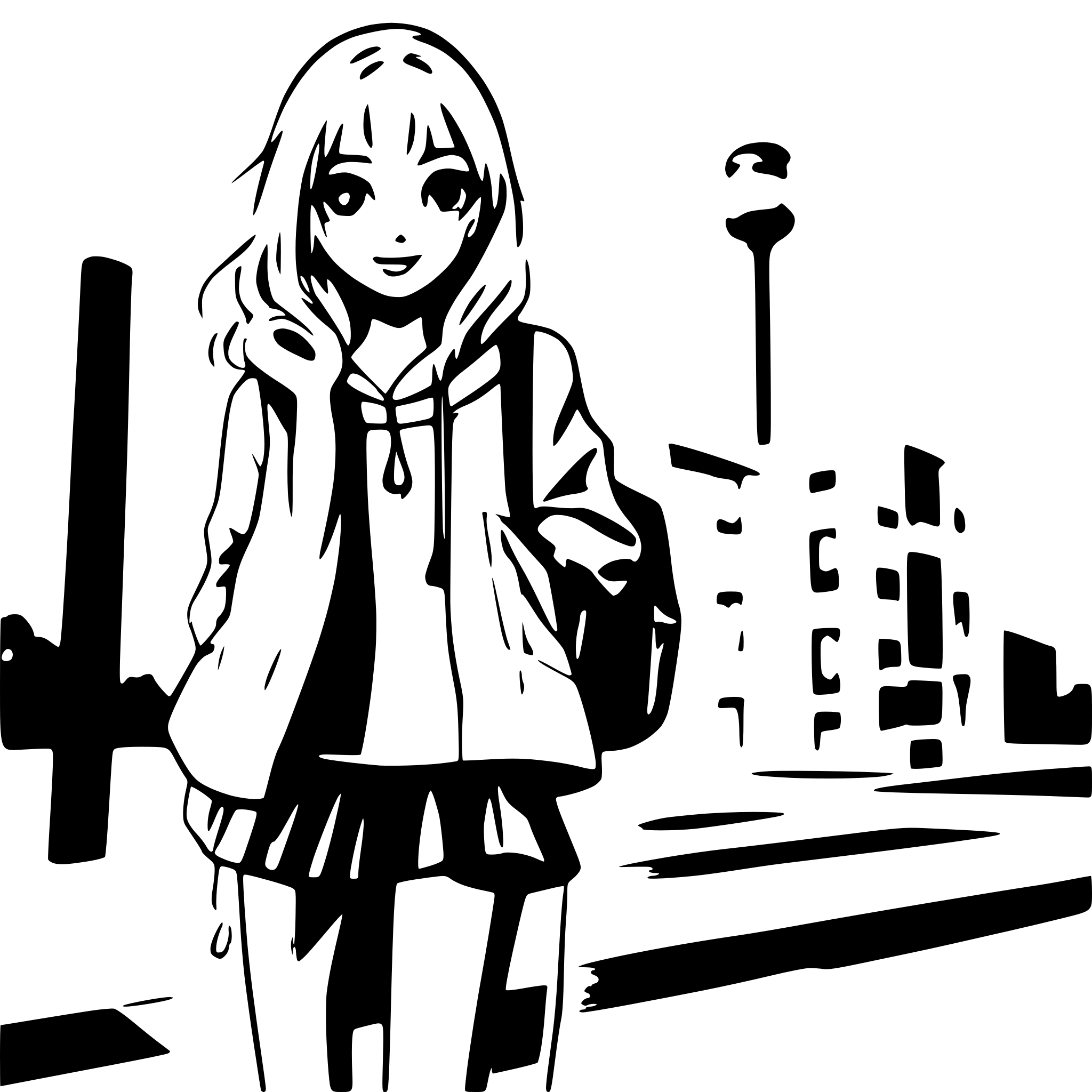 AI-generated SVG of a beautiful girl, sneakers