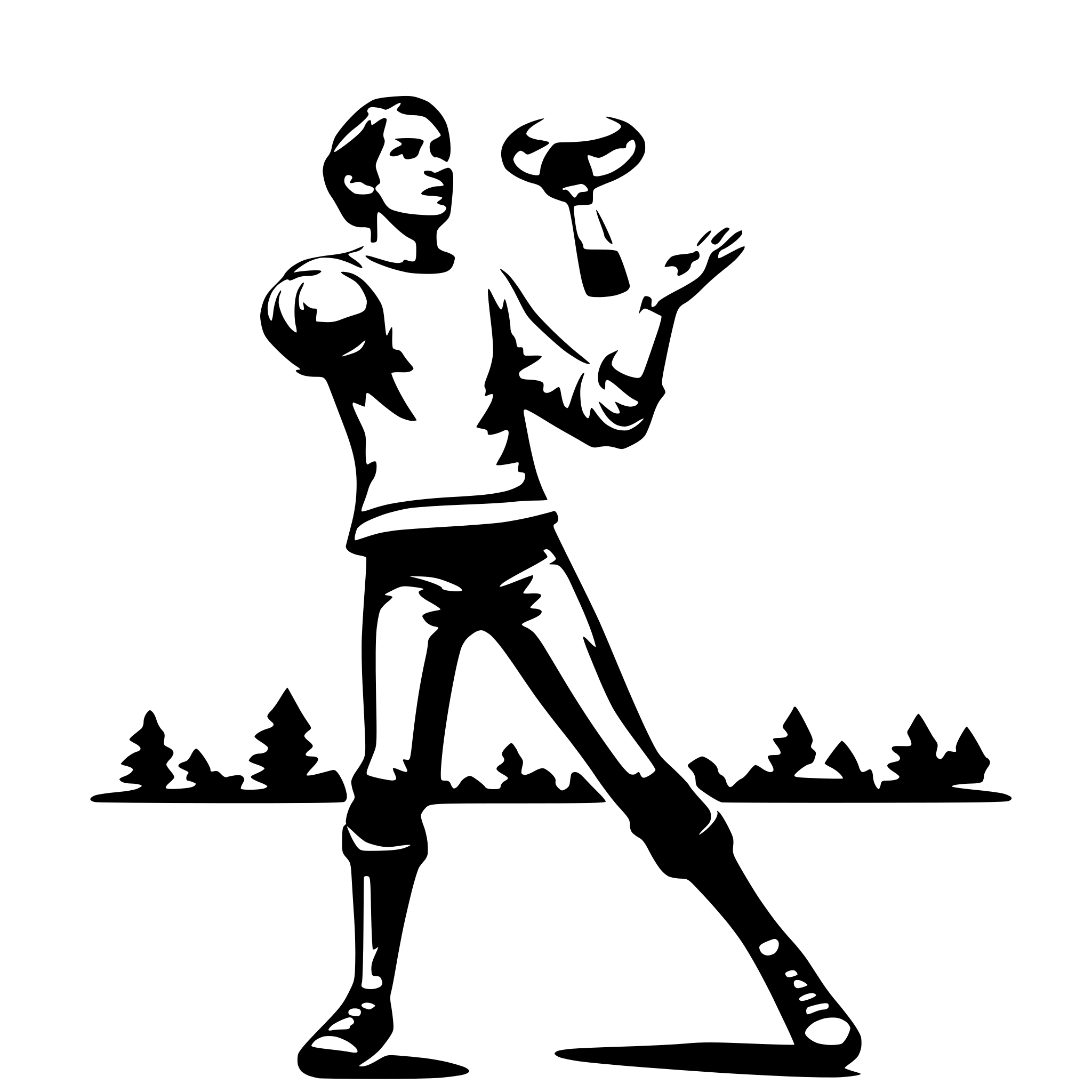 AI-generated SVG of a man throwing a disc