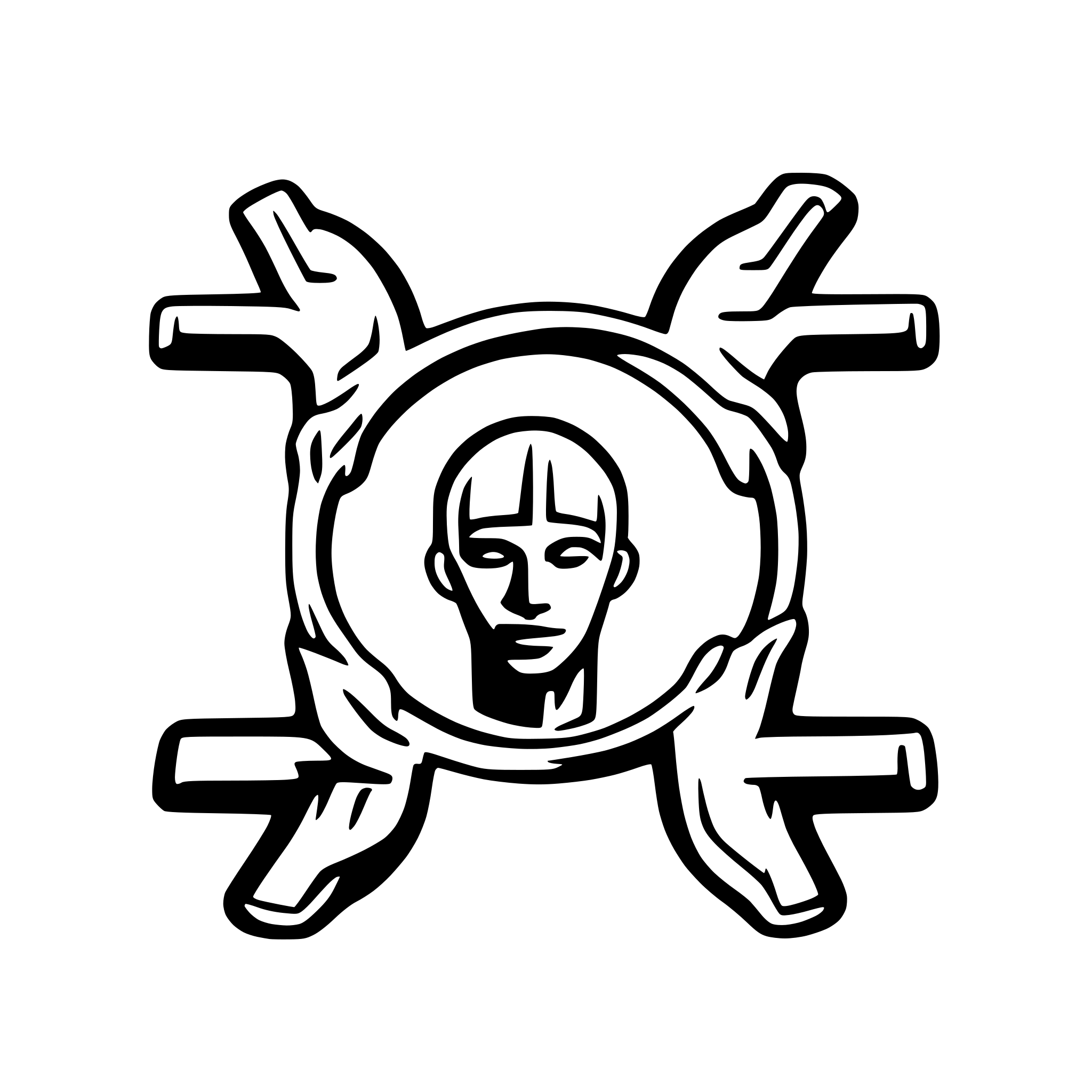 AI-generated SVG of a 6 arms 3 heads god