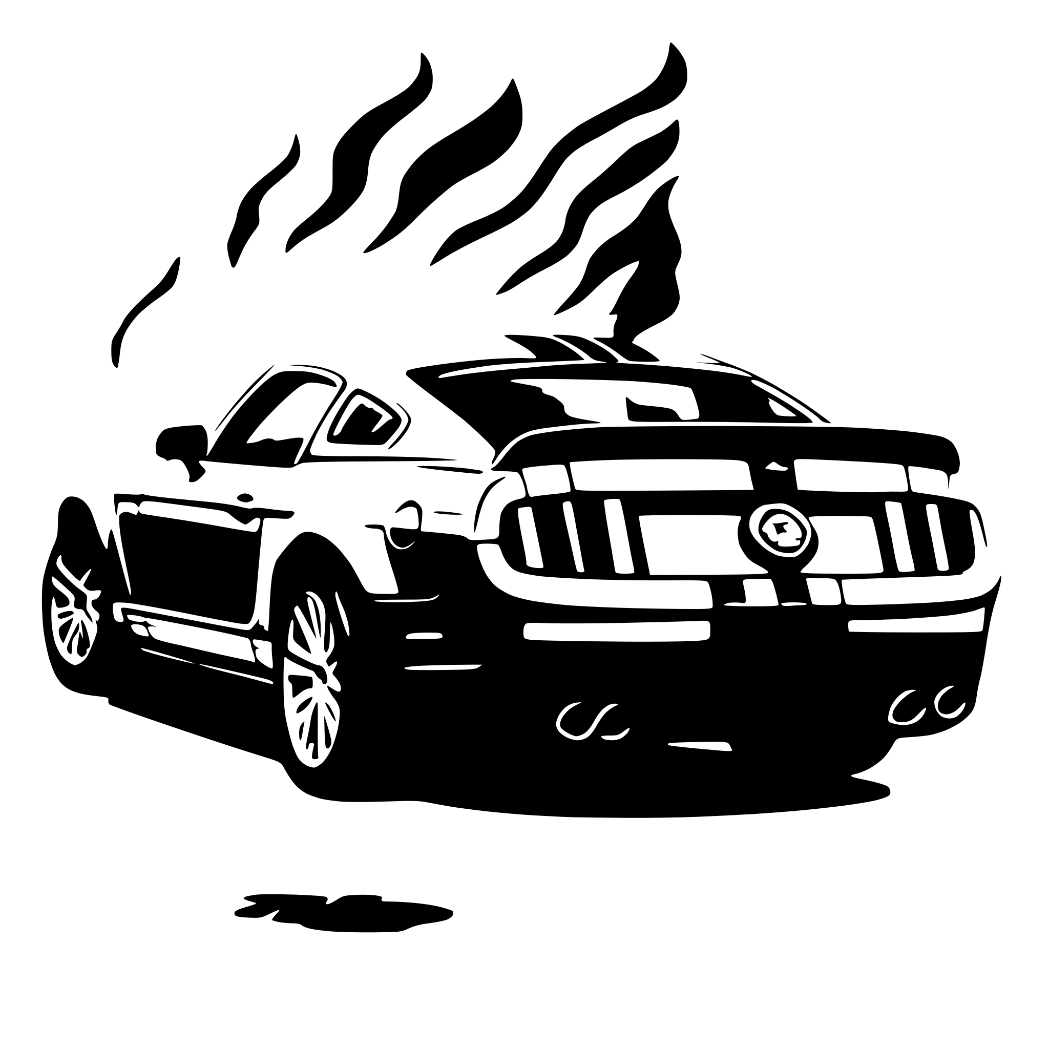 AI-generated SVG of '2012 ford mustag shelby 500 gt with fire shooting out of the exhaust pipes'