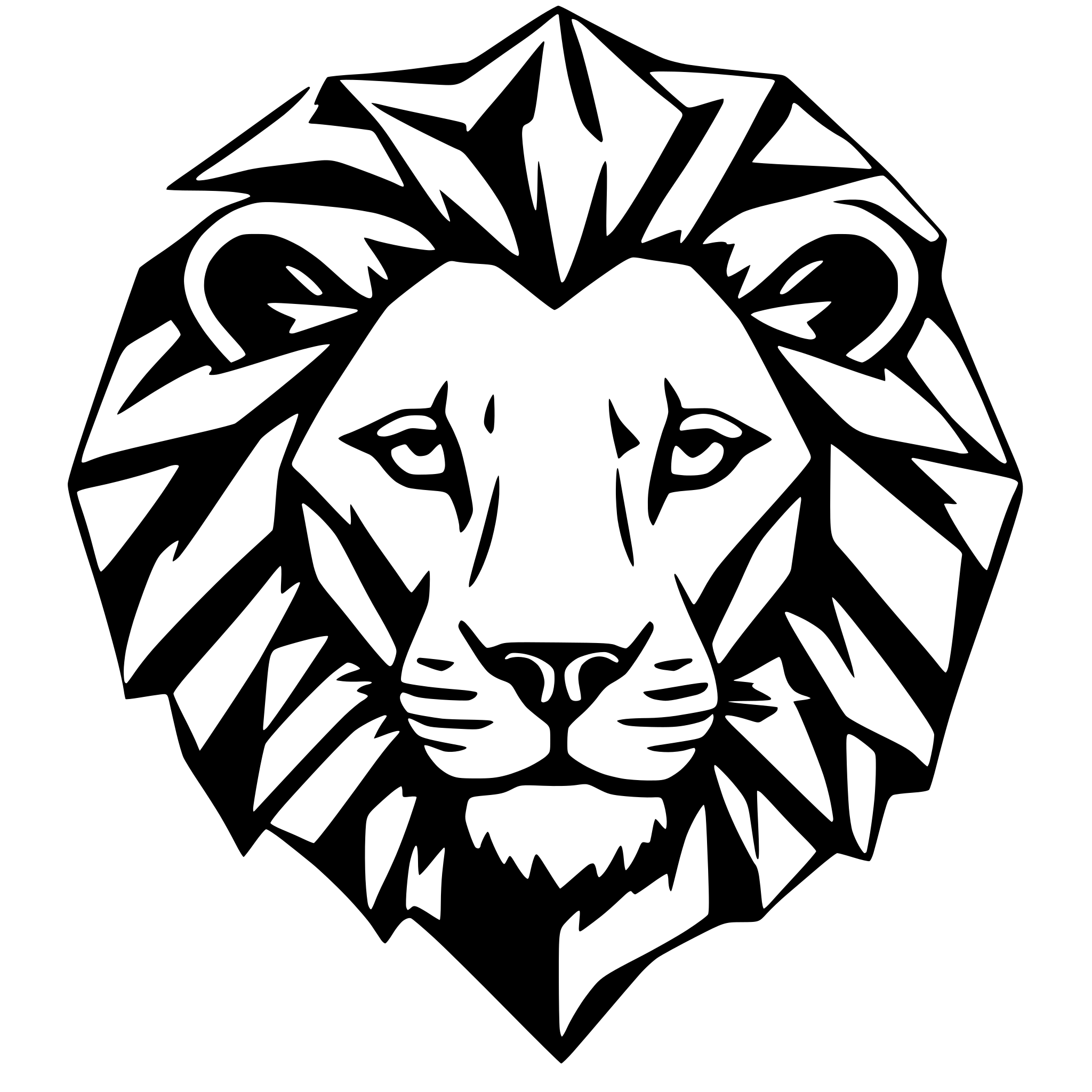 AI-generated SVG of 'origami lion head'