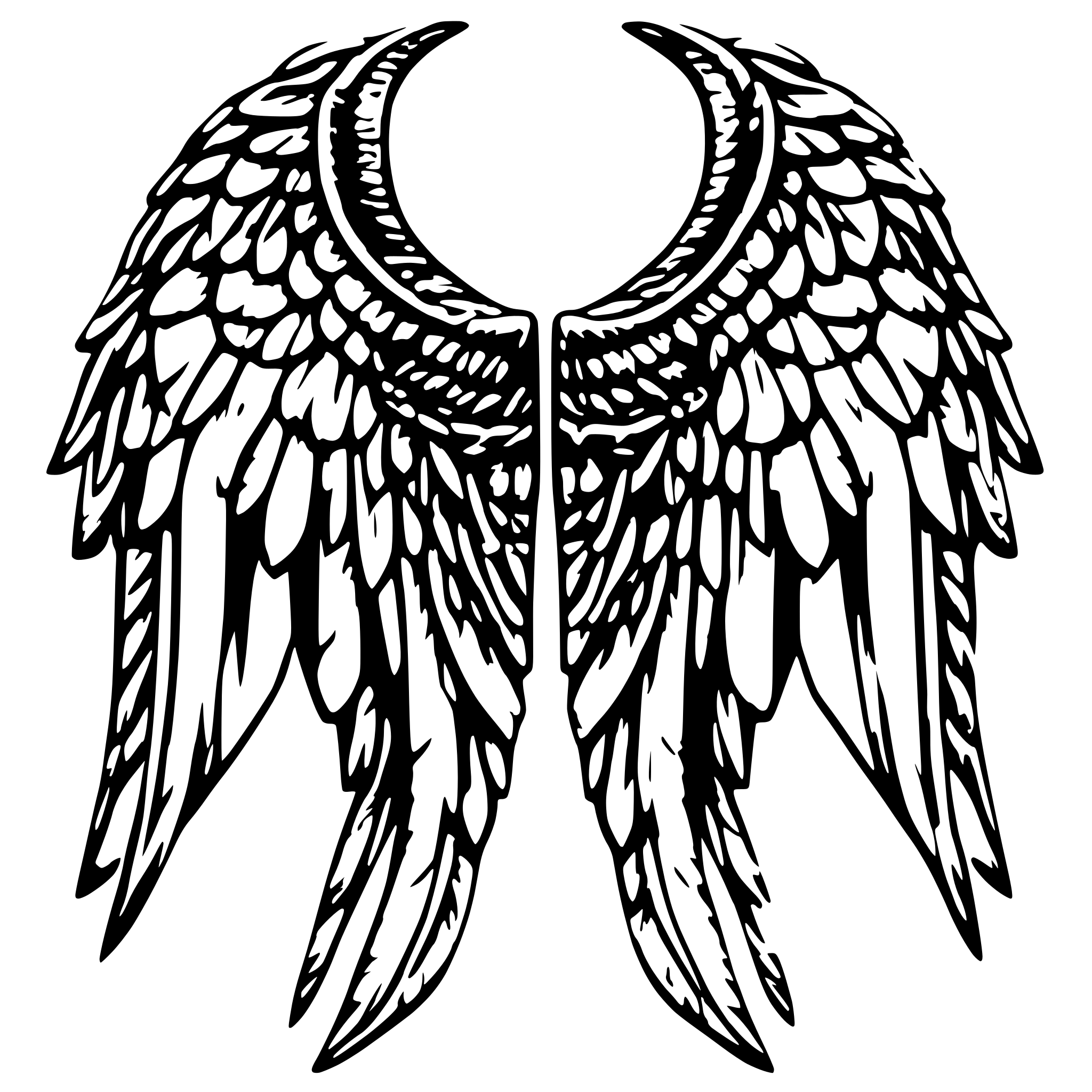 AI-generated SVG of 'symmetric angel wings'