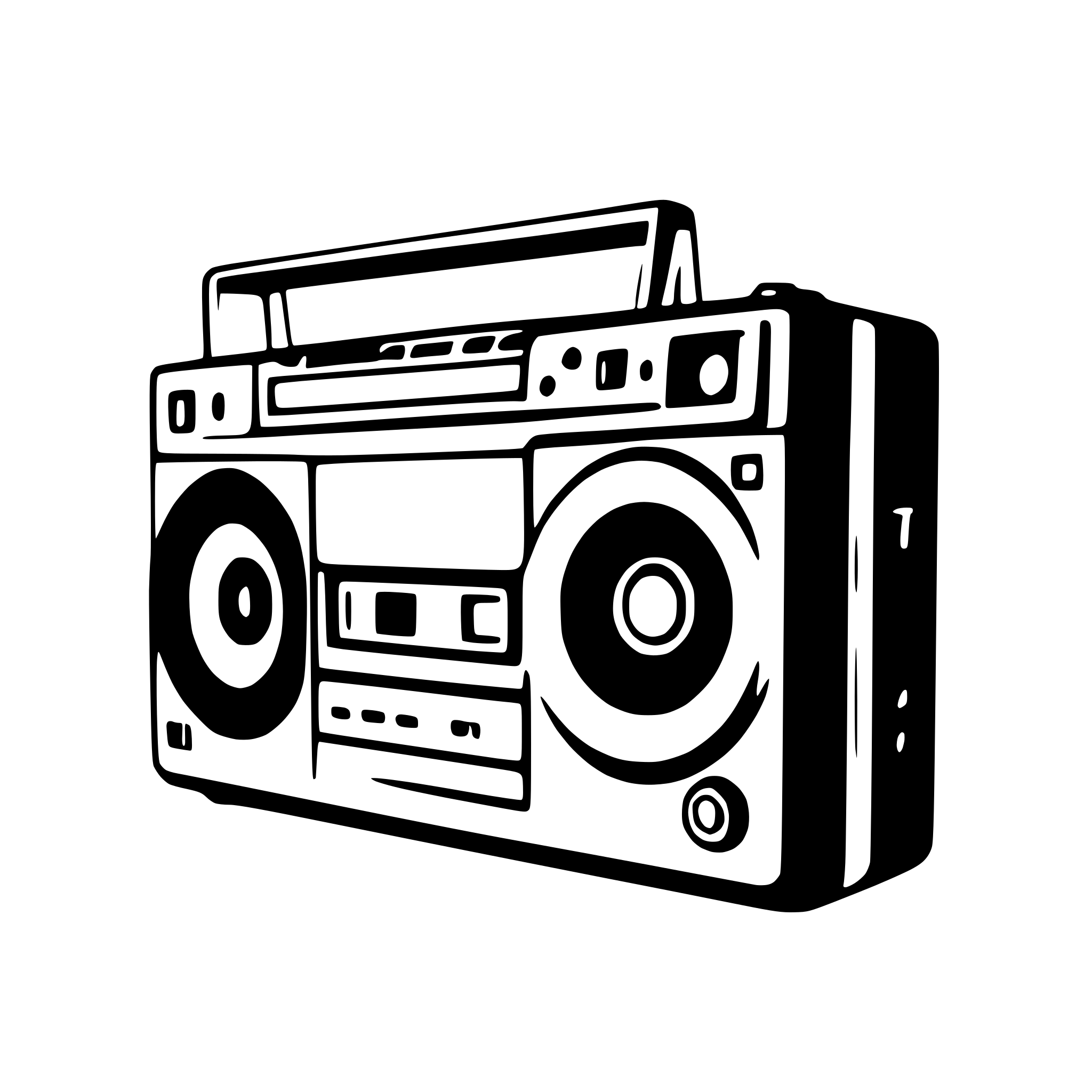 AI-generated SVG of a boombox with cassette tape
