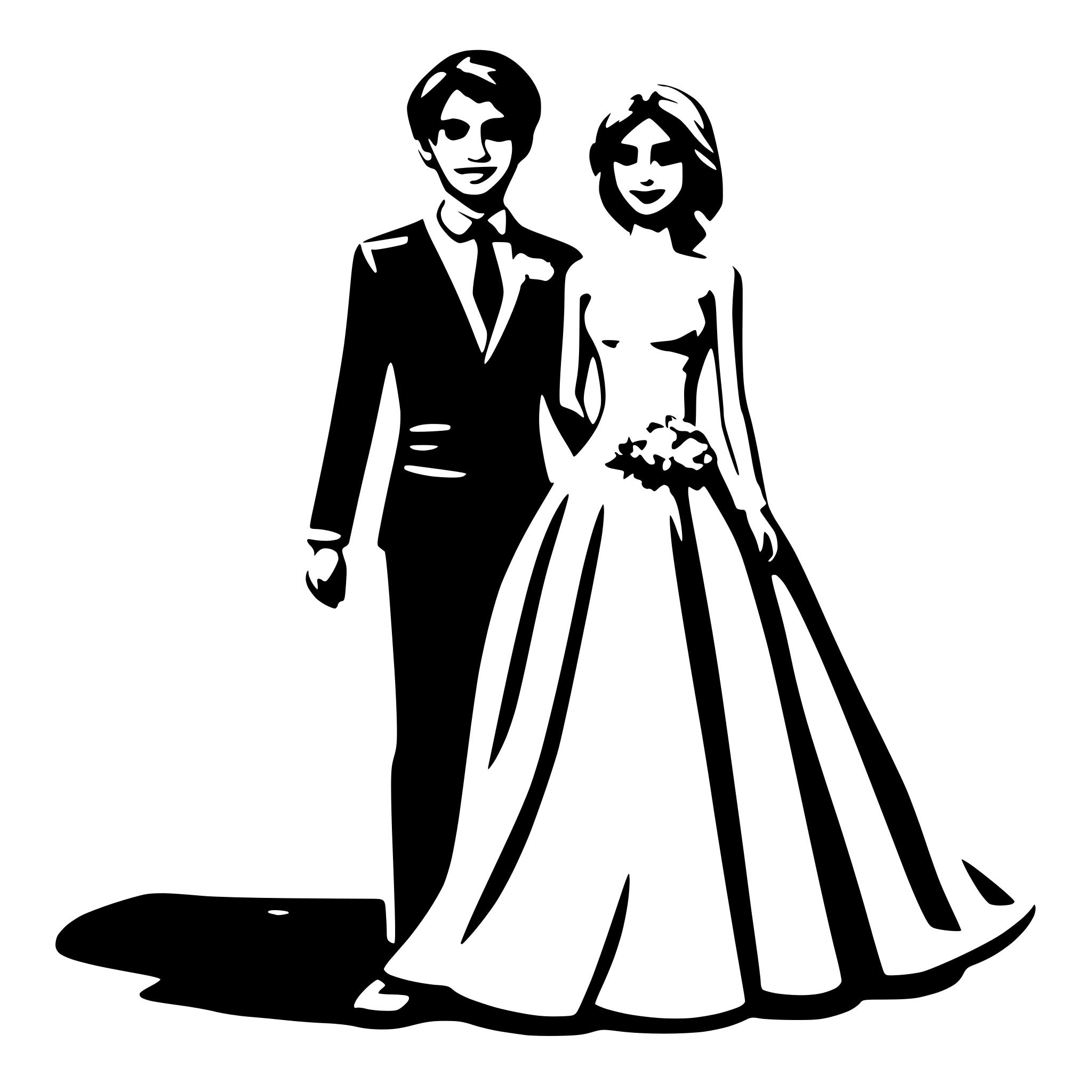 AI-generated SVG of a A  couples in wedding dress.