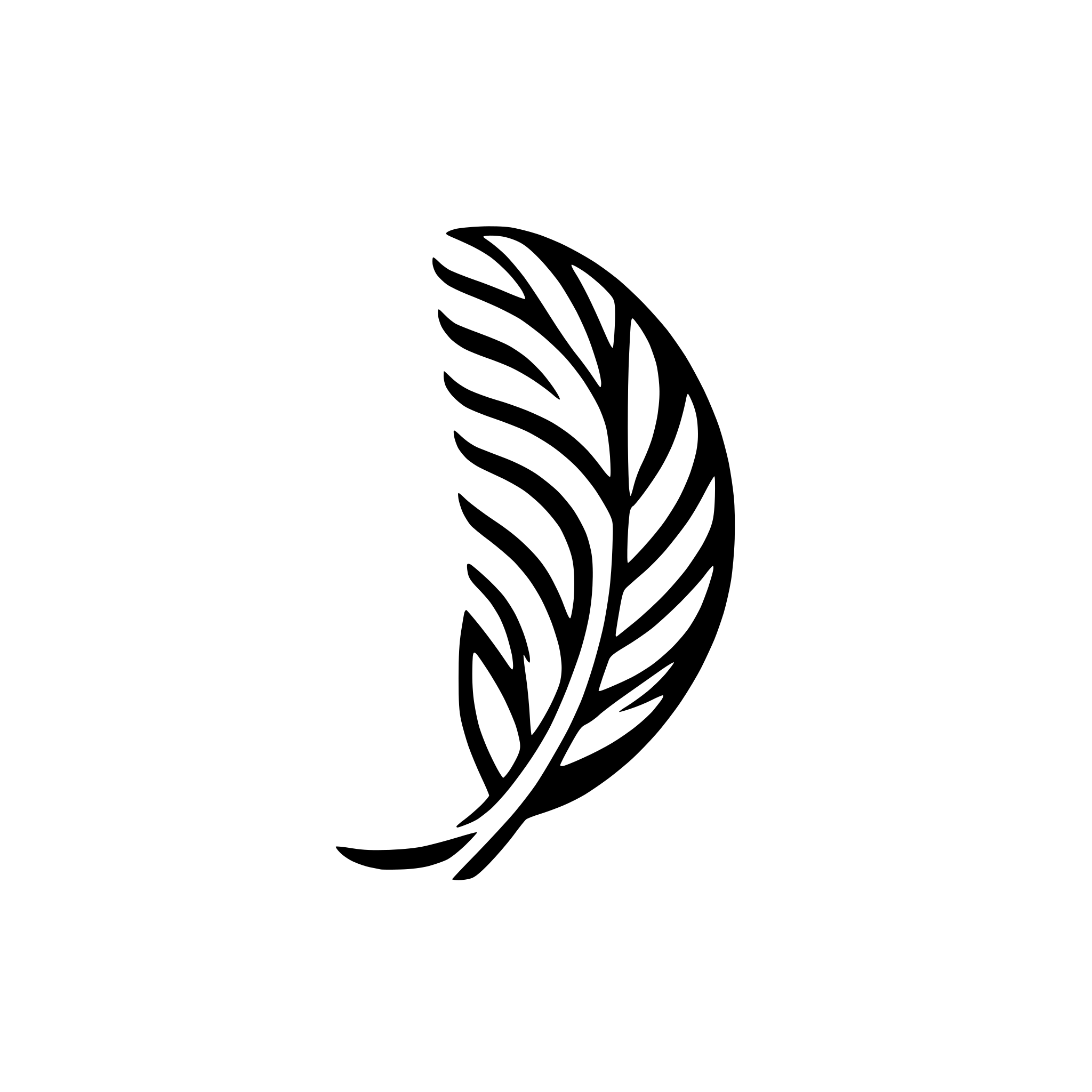 AI-generated SVG of 'abstract feather with curved lines'