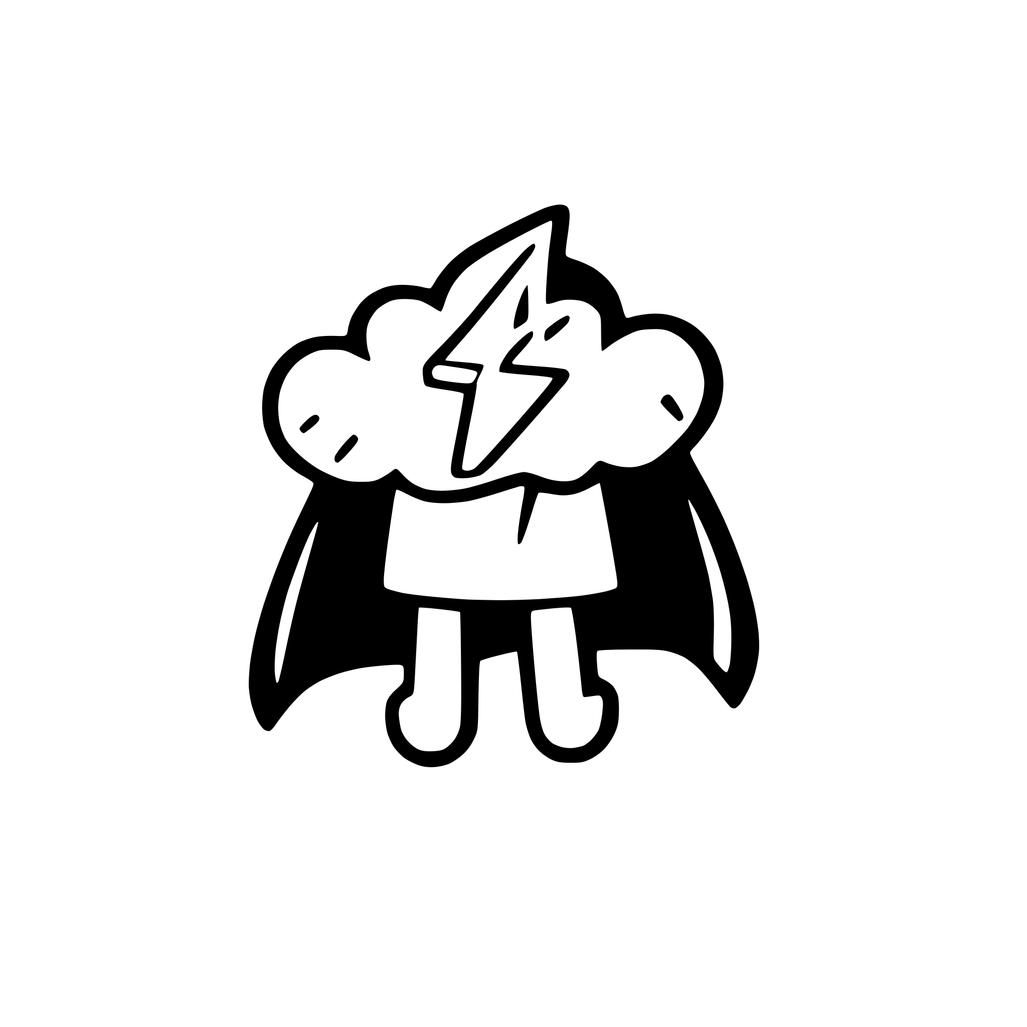 AI-generated SVG of a a cloud with a lightning bolt in a superhero cape AI-generated SVG of a a cloud with a lightning bolt in a superhero cape