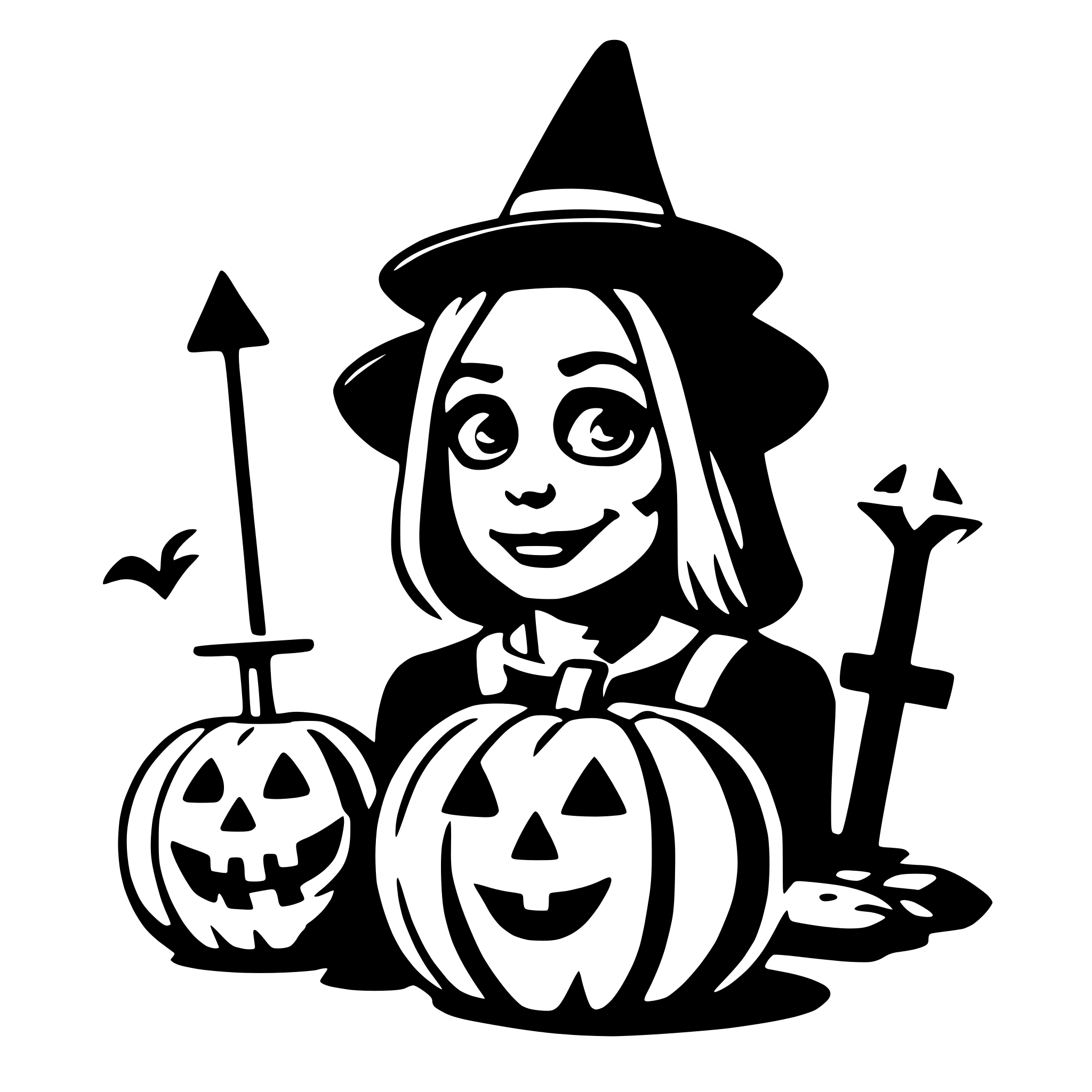 AI-generated SVG of a halloween party