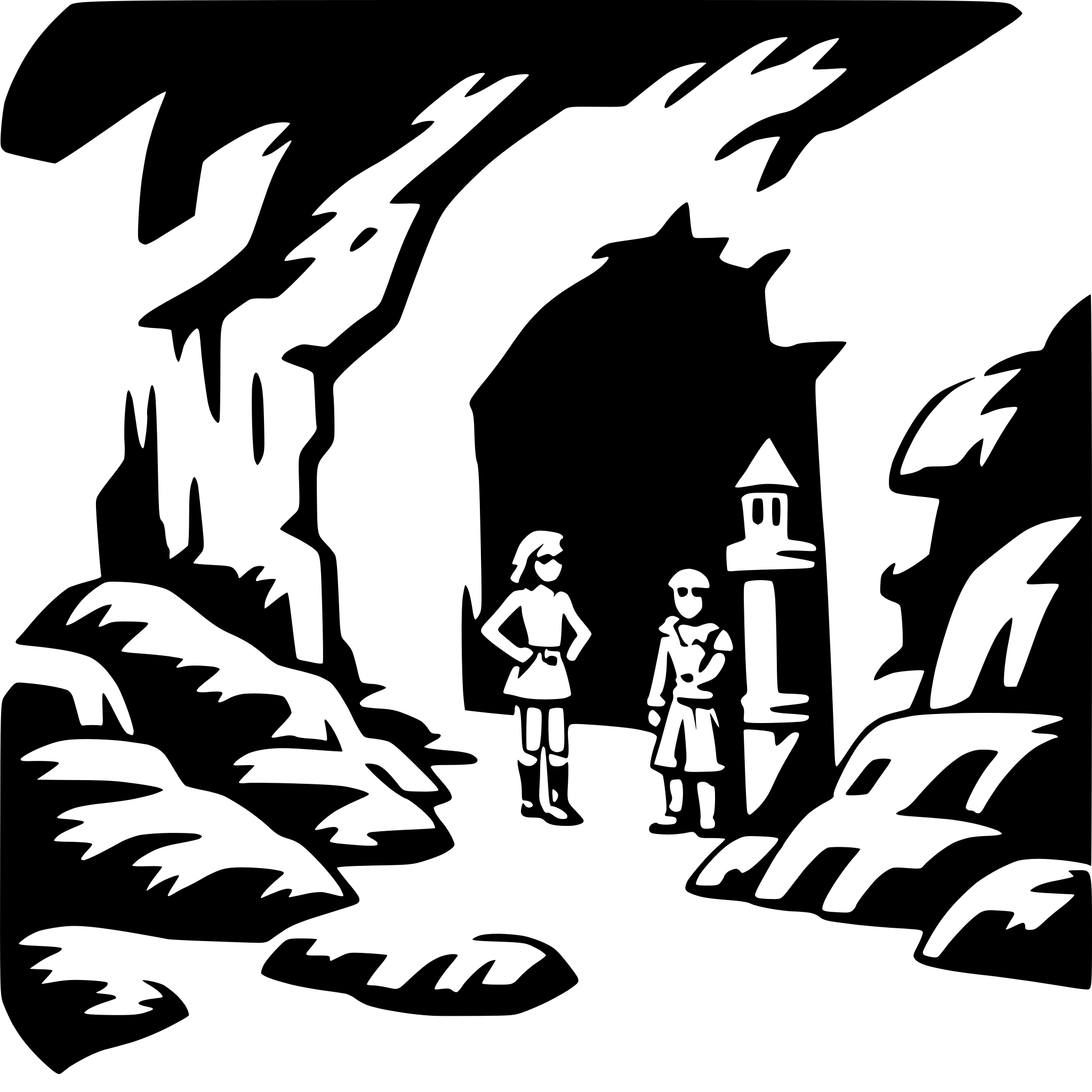 AI-generated SVG of 'spelunking in cave'