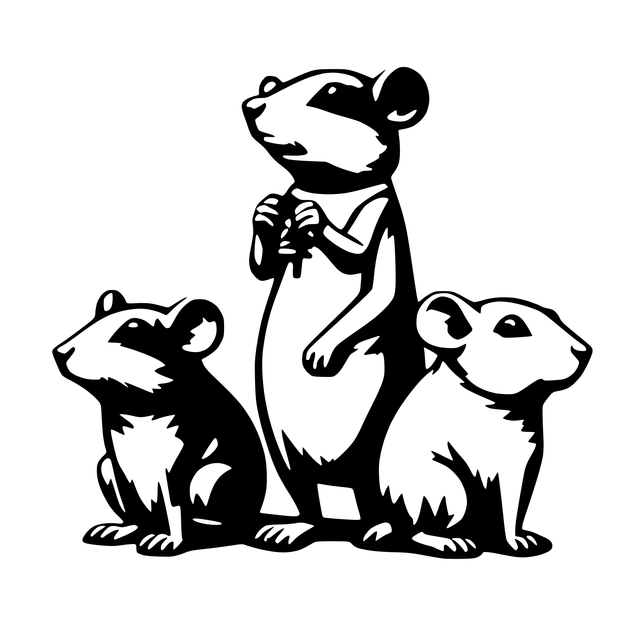 AI-generated SVG of a three blind mice