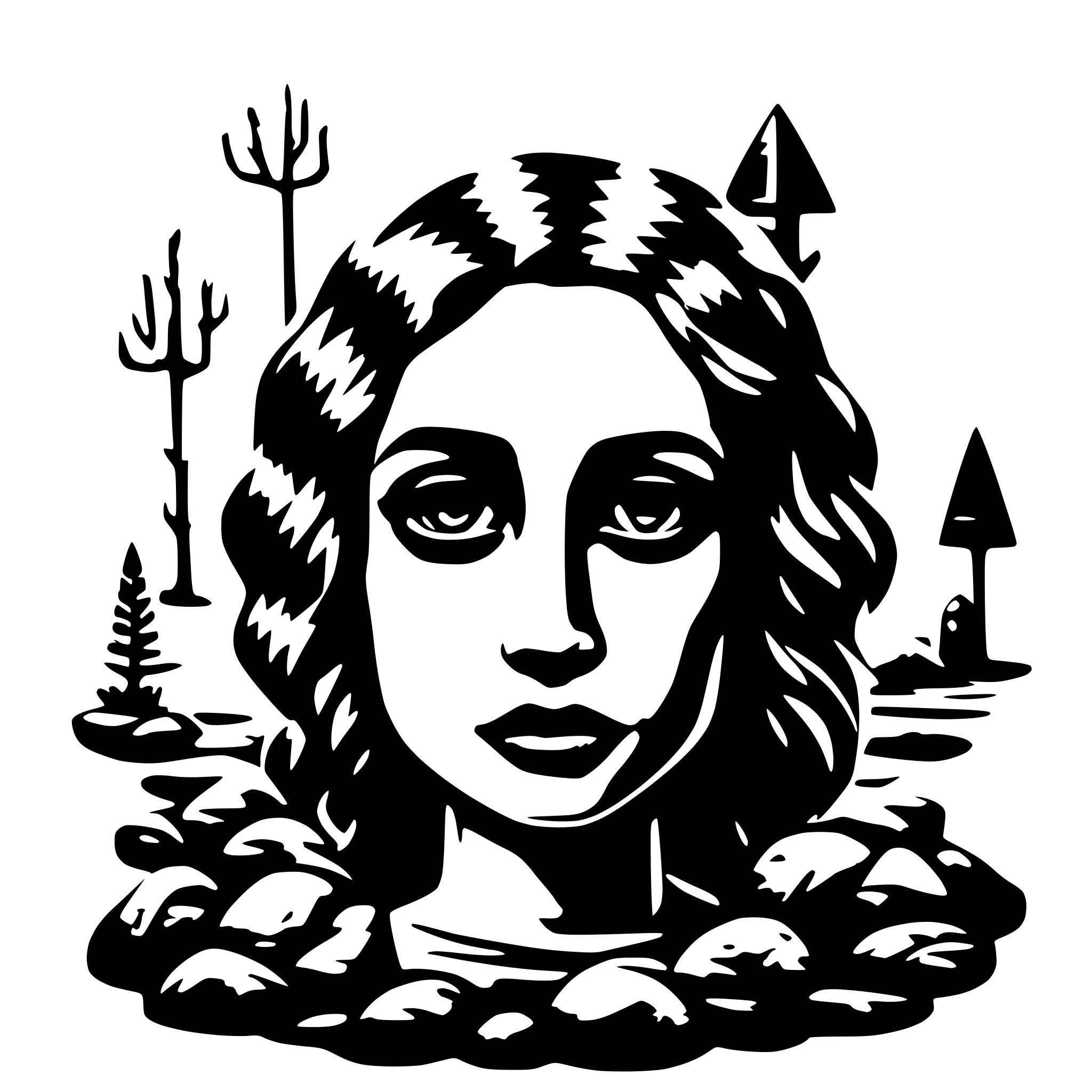AI-generated SVG of a psylocibe