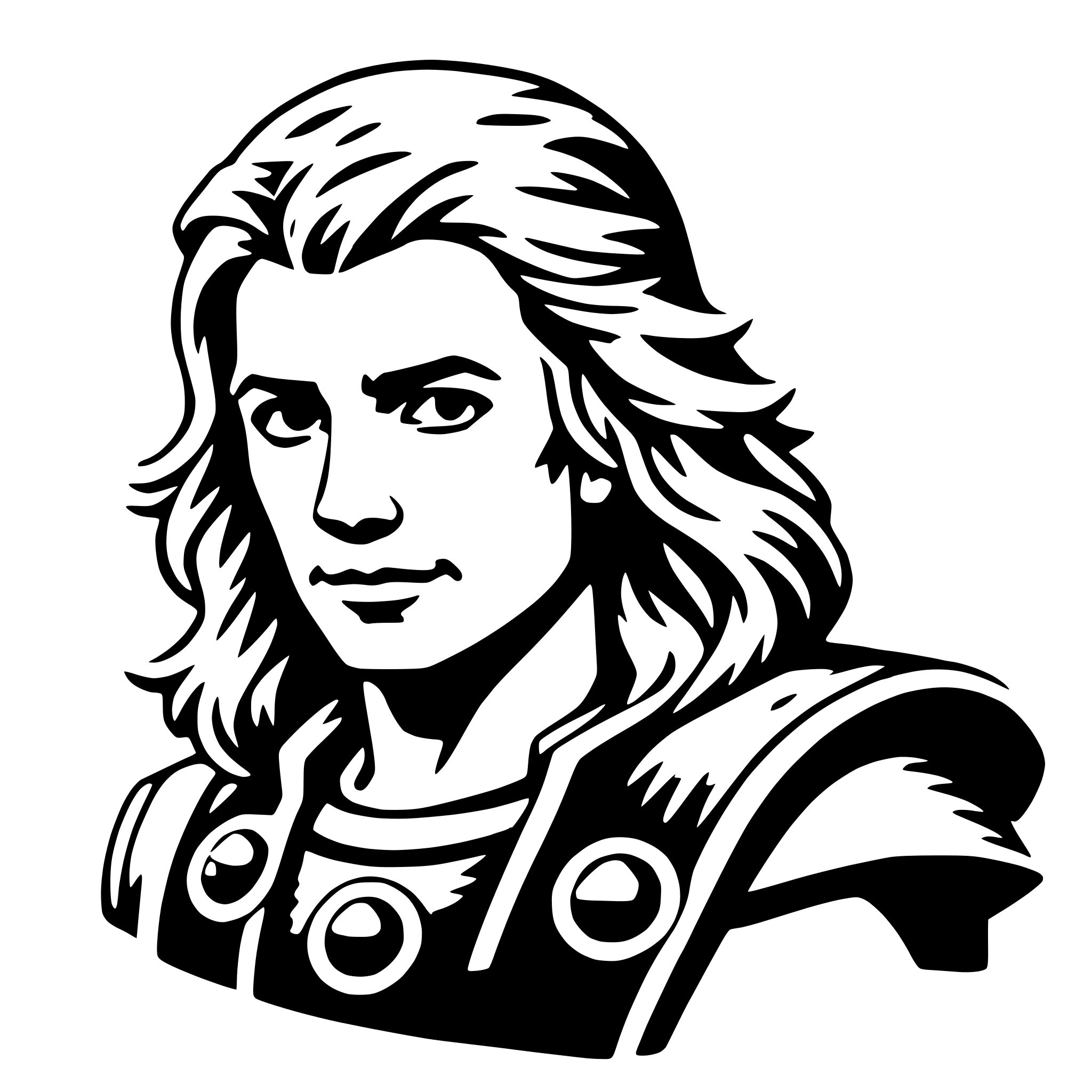 AI-generated SVG of a thor