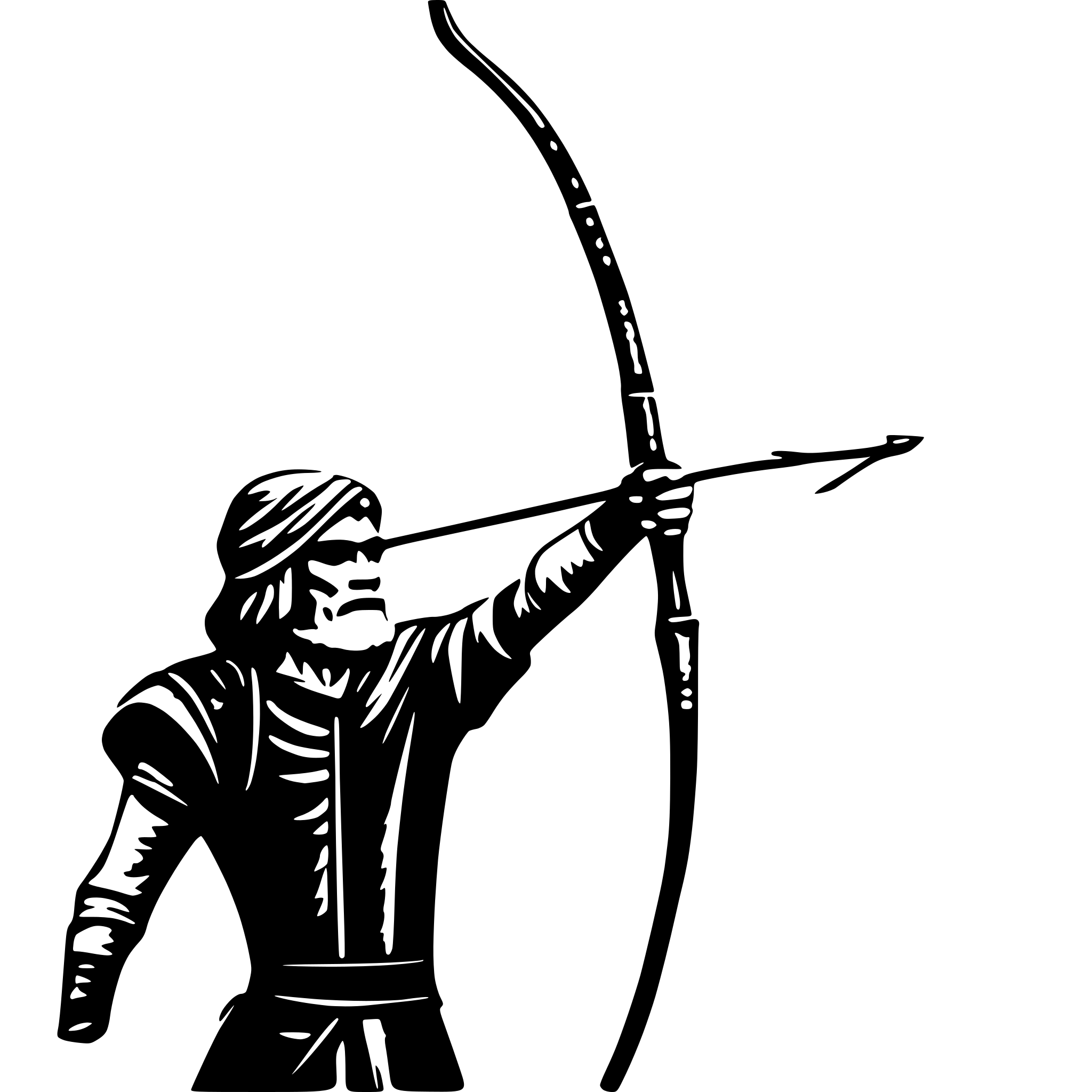 AI-generated SVG of a a Persian ancient man, an archer, with a bow