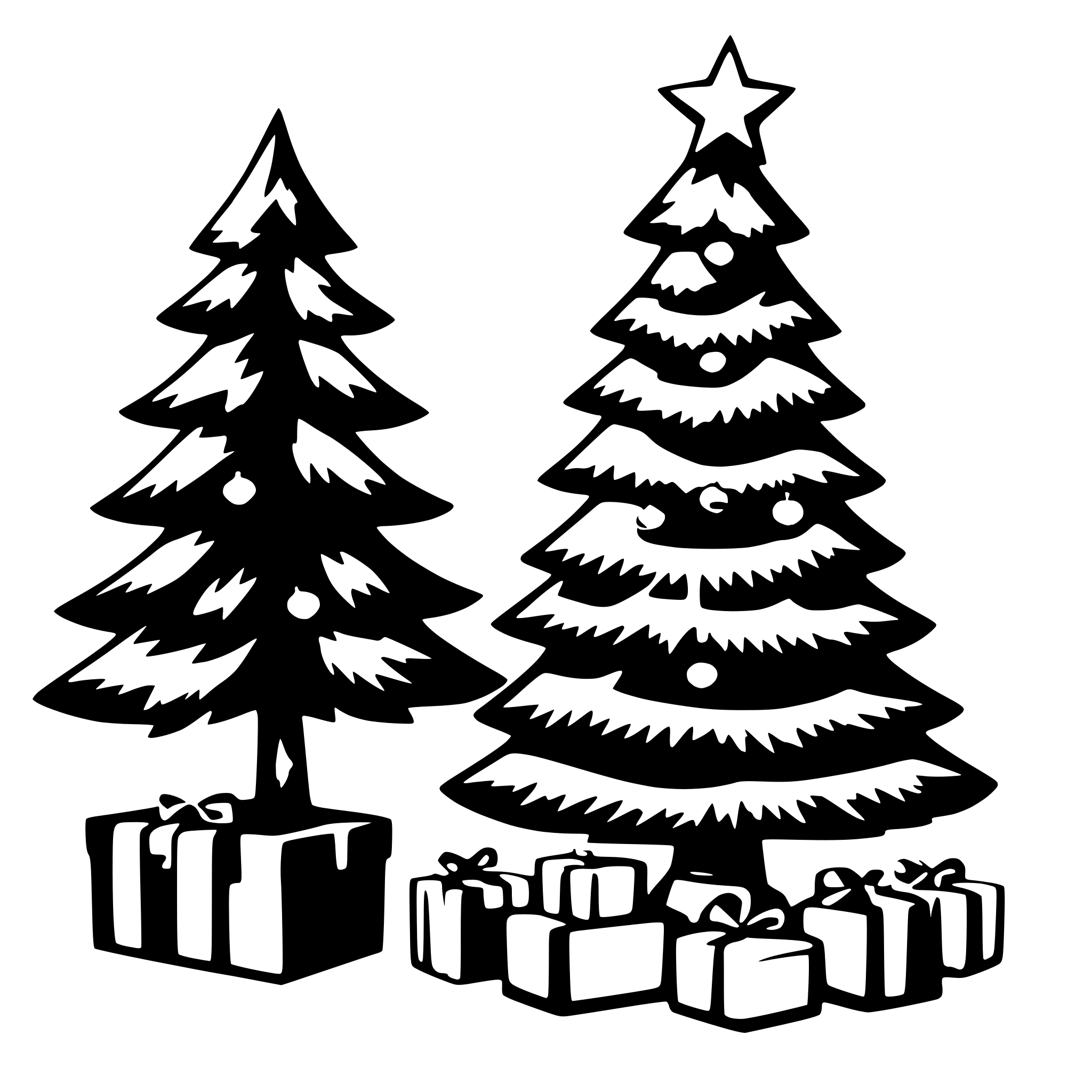 AI-generated SVG of 'christmas tree with presents'