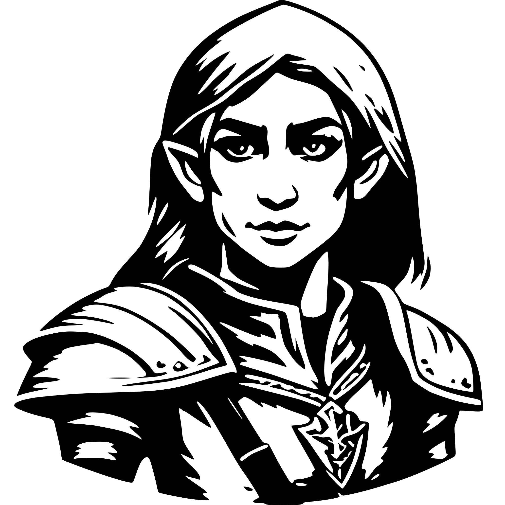 AI-generated SVG of 'elf warrior'