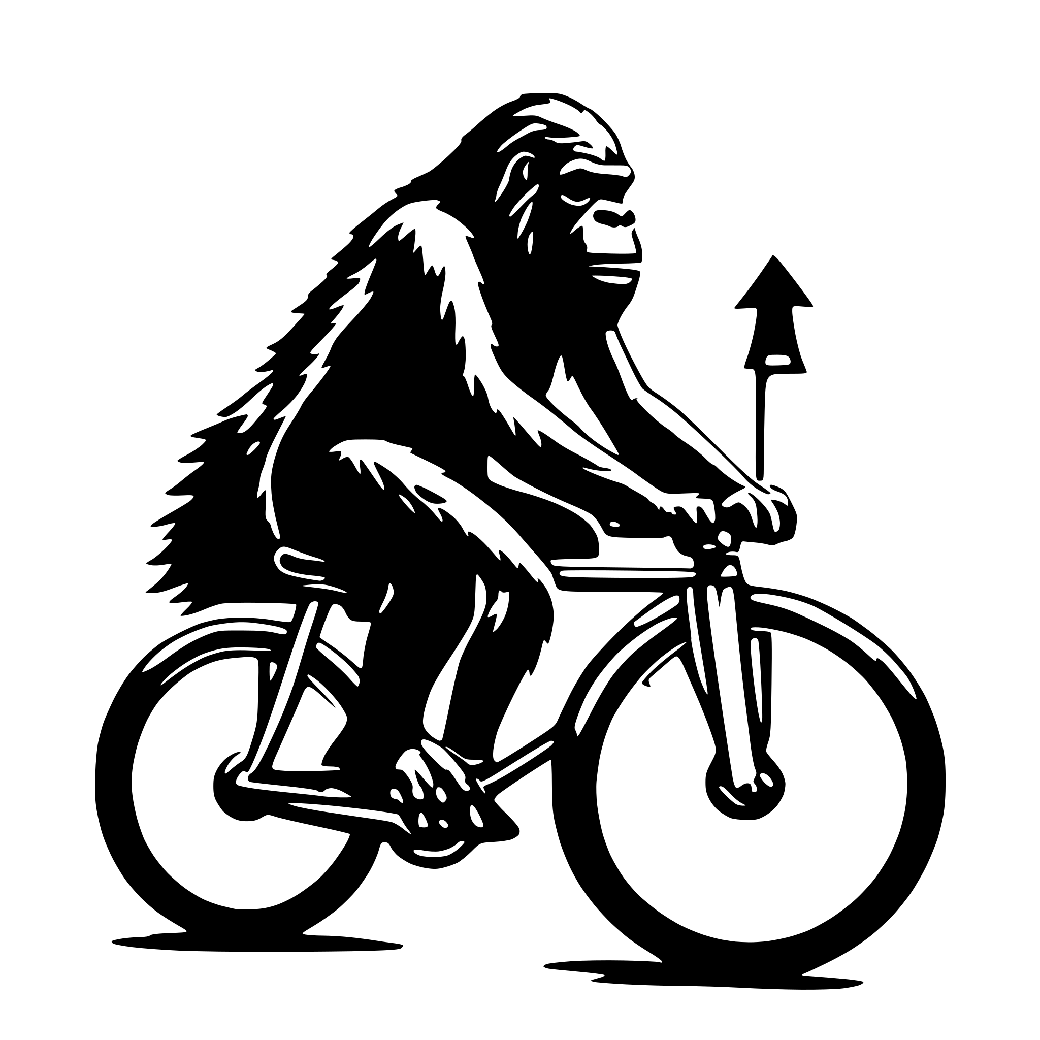 AI-generated SVG of 'sasquatch on a bicycle'