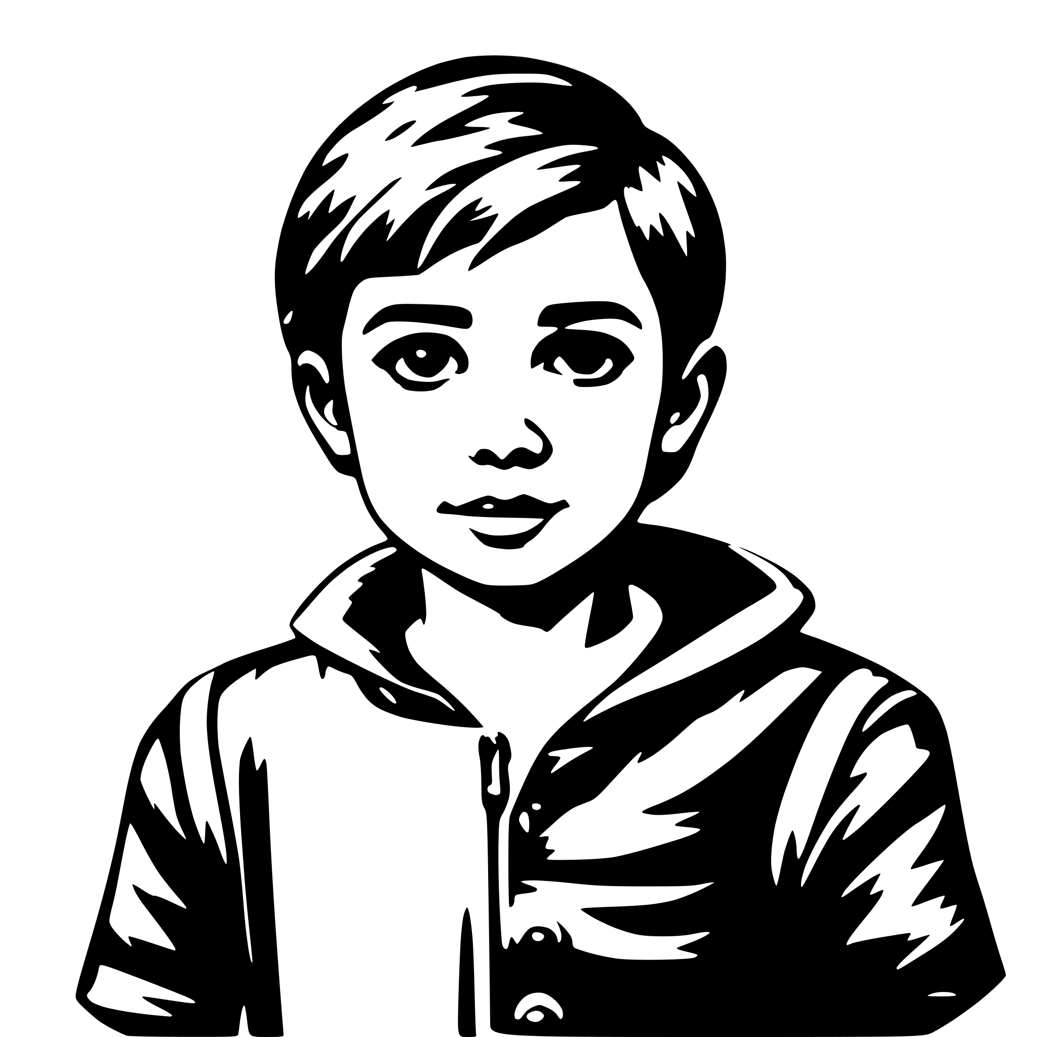 AI-generated SVG of 'a young boy'