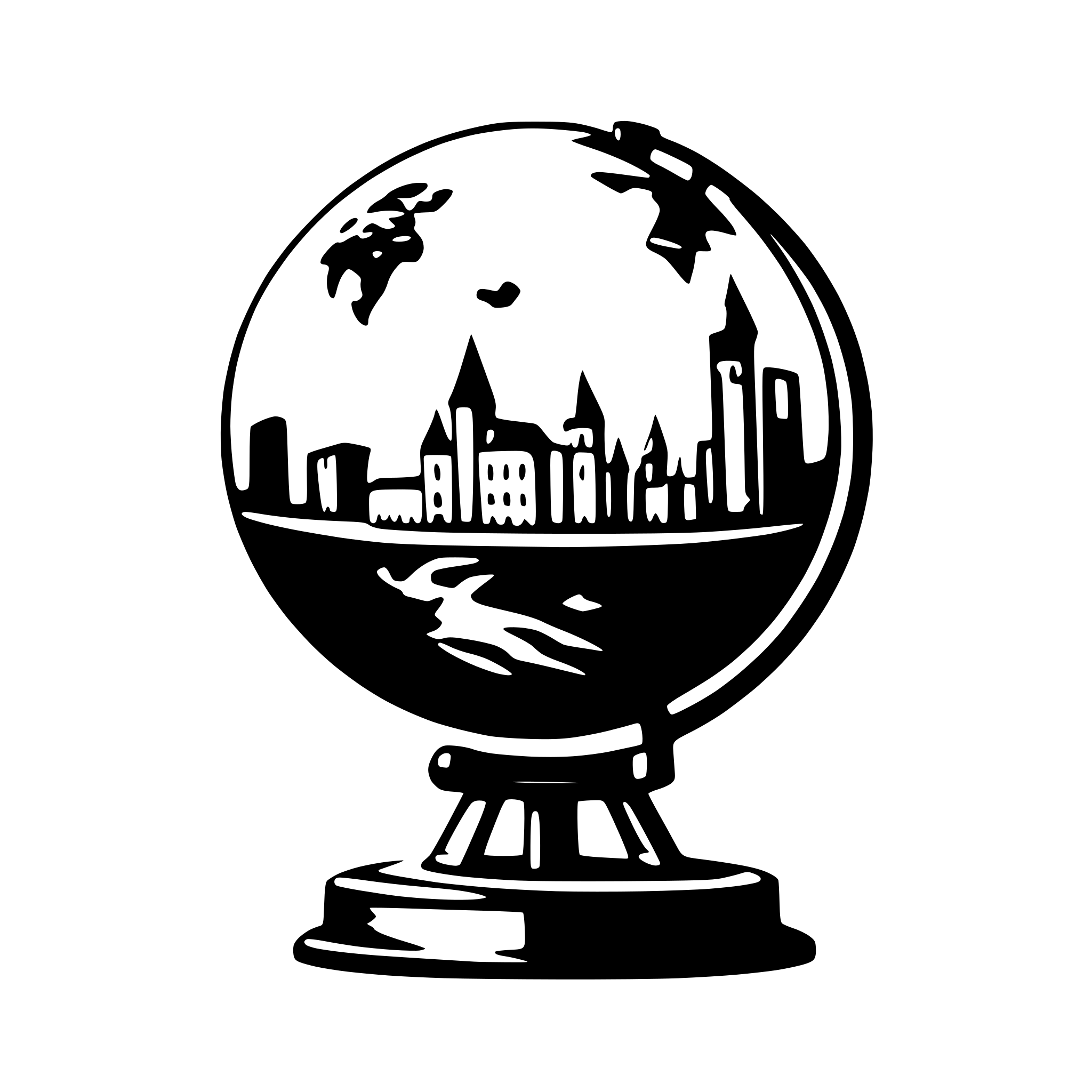 AI-generated SVG of a Small globe with buildingd