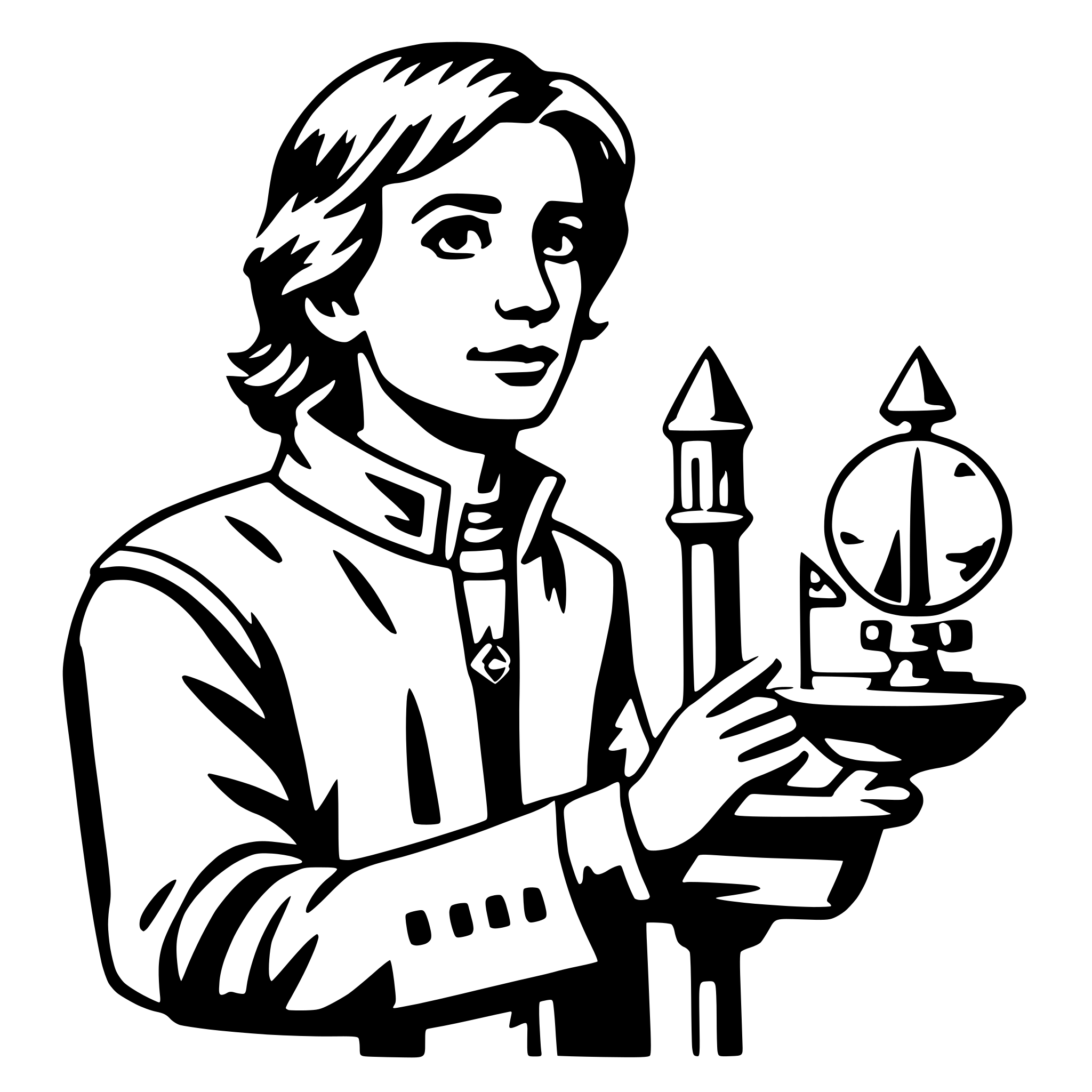 AI-generated SVG of a astronomer