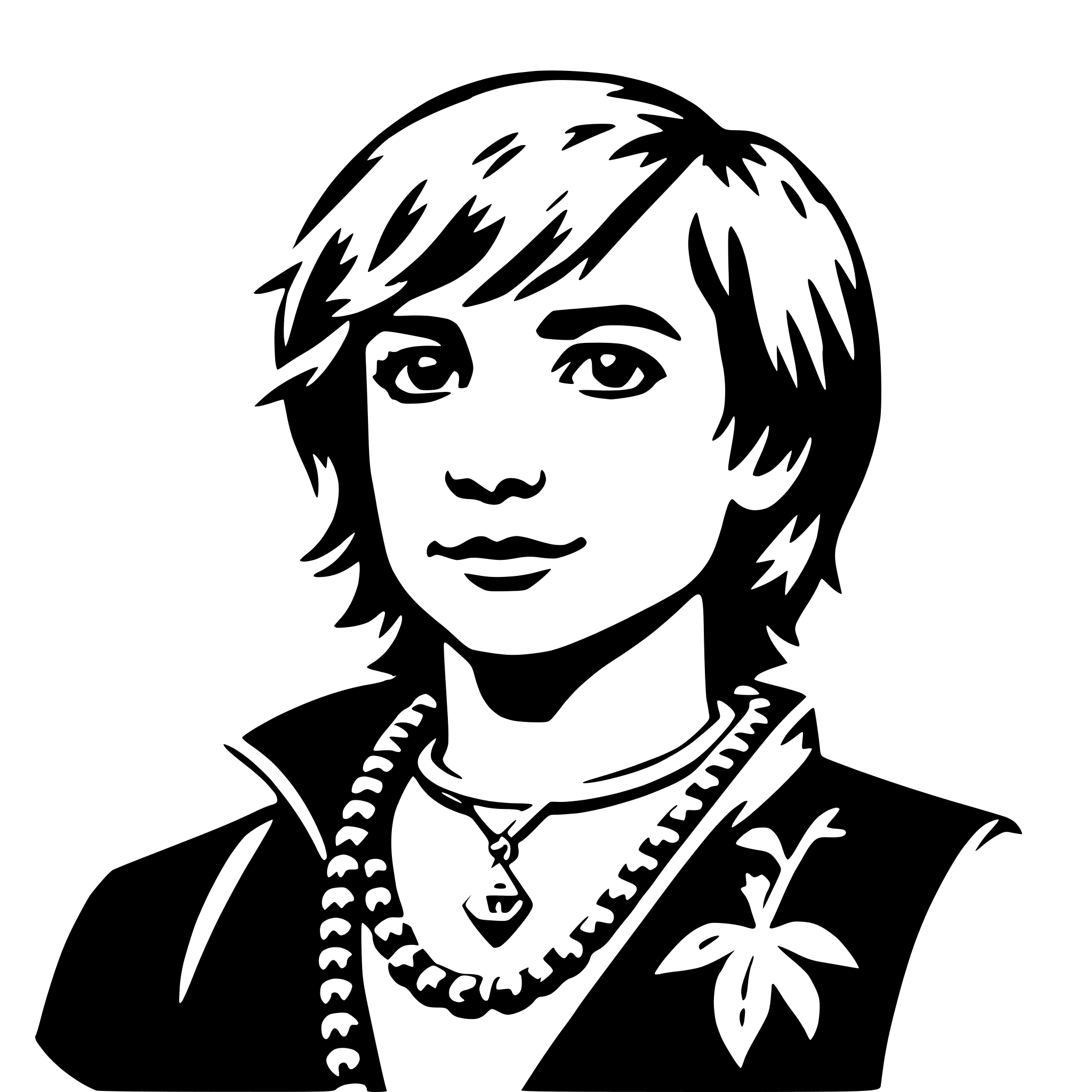 AI-generated SVG of 'newt with necklace'