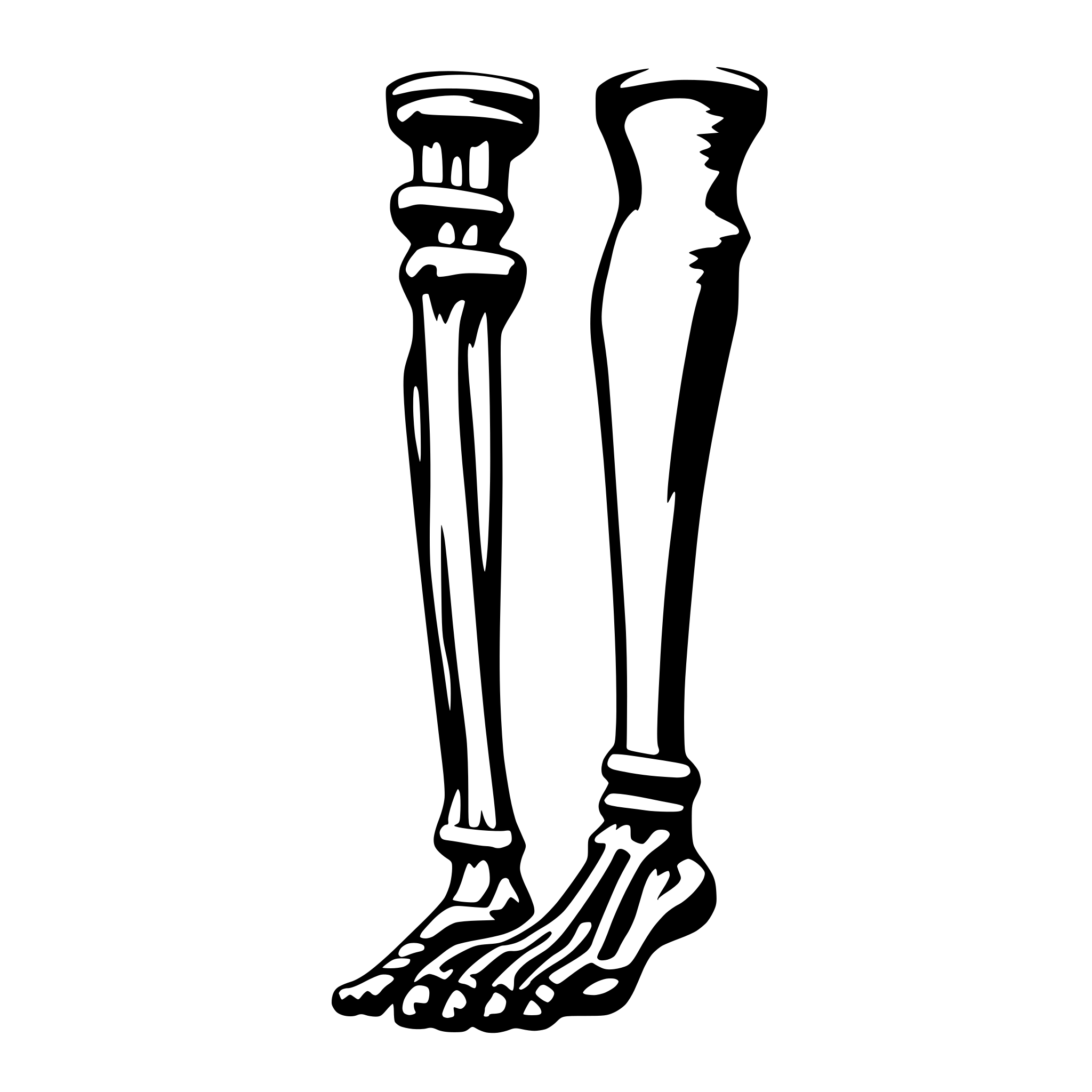 AI-generated SVG of 'A human leg with bones'