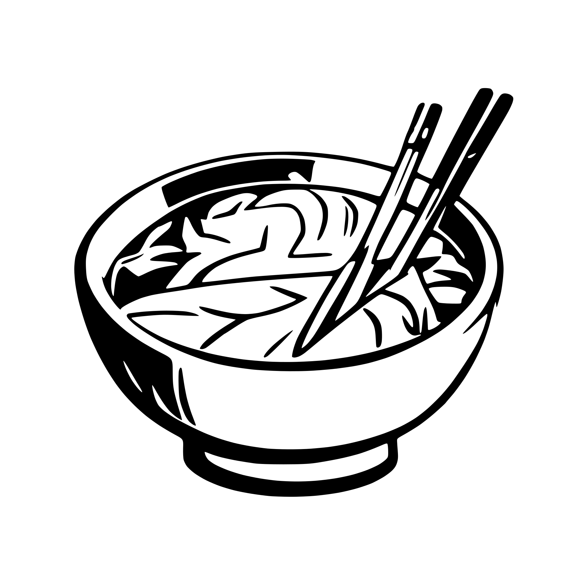 AI-generated SVG of a Japanese food bowl with chopsticks in rich detail seen from the front
