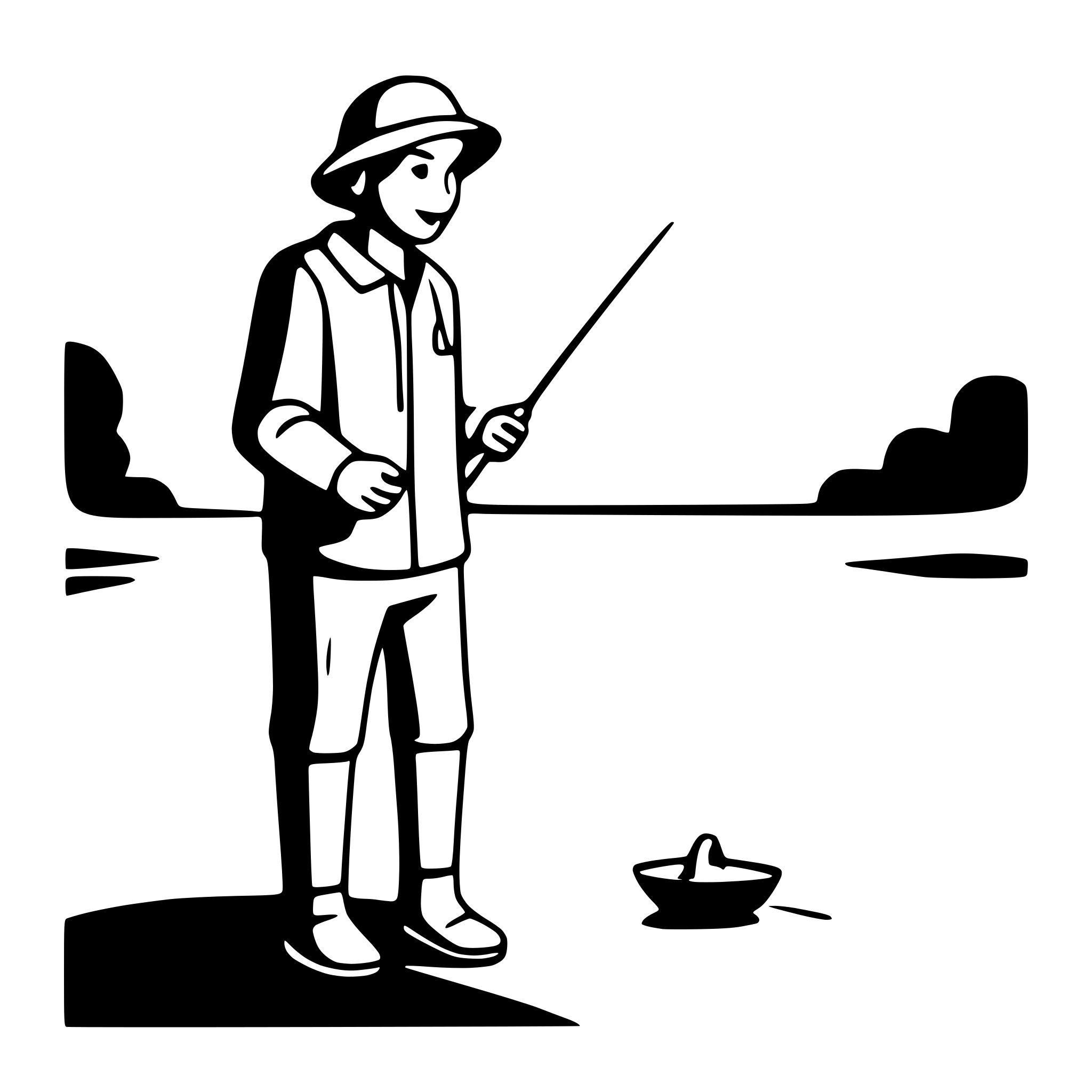 AI-generated SVG of a man fishing by riverbank