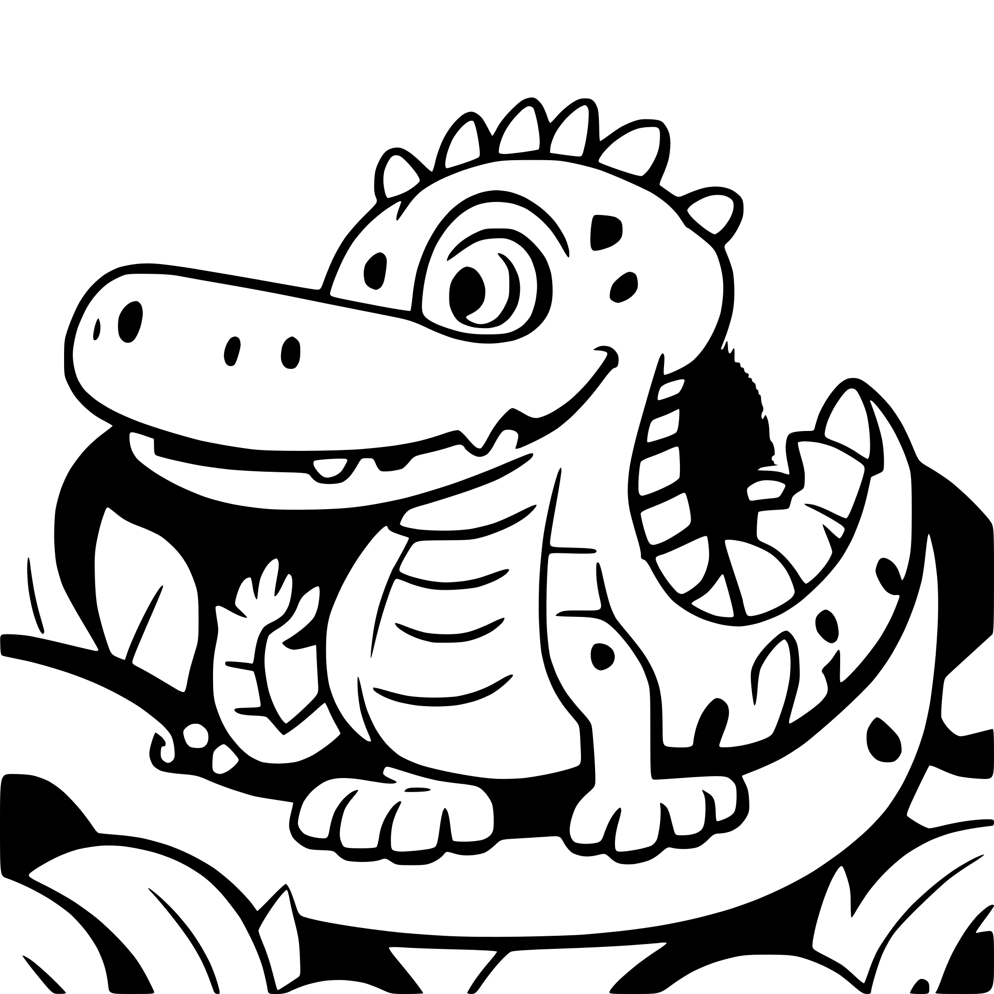 AI-generated SVG of 'a cartoon alligator'