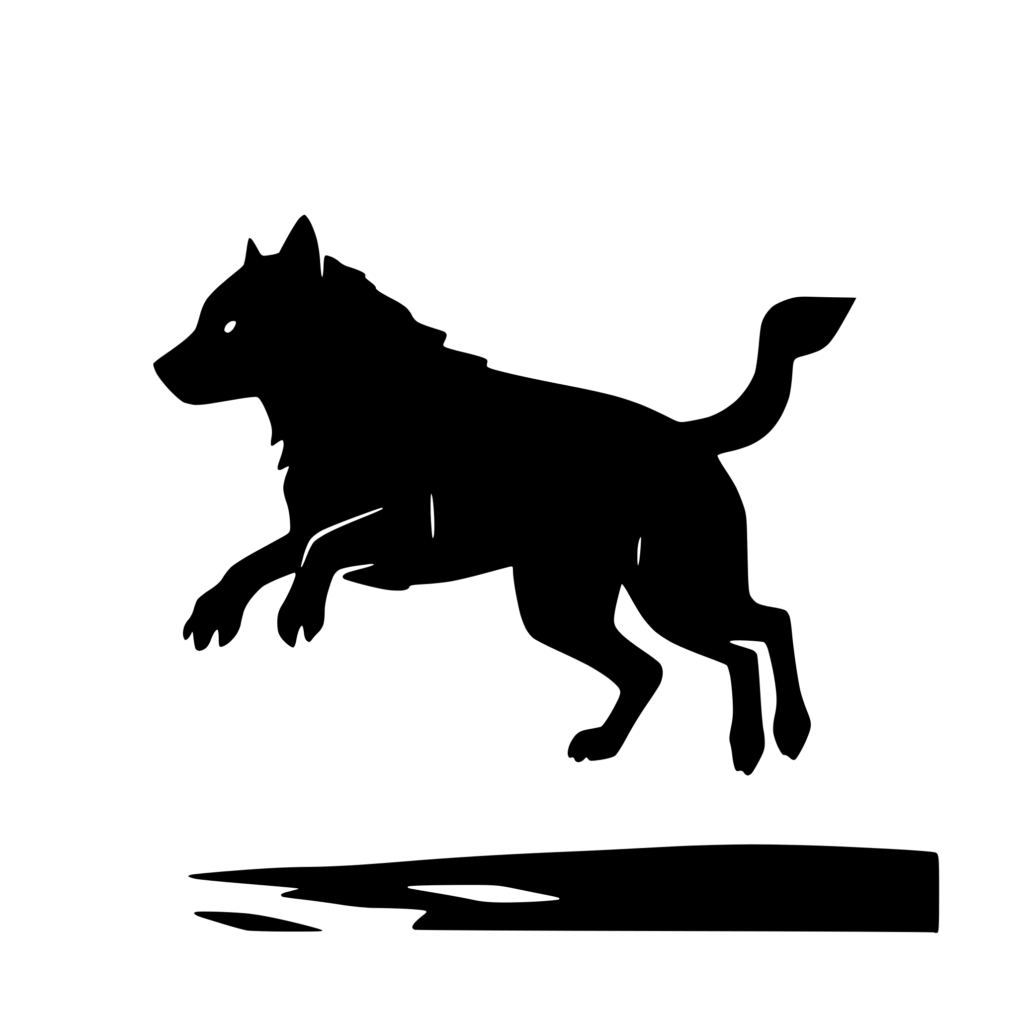 AI-generated SVG of 'wolf pounce silhouette'