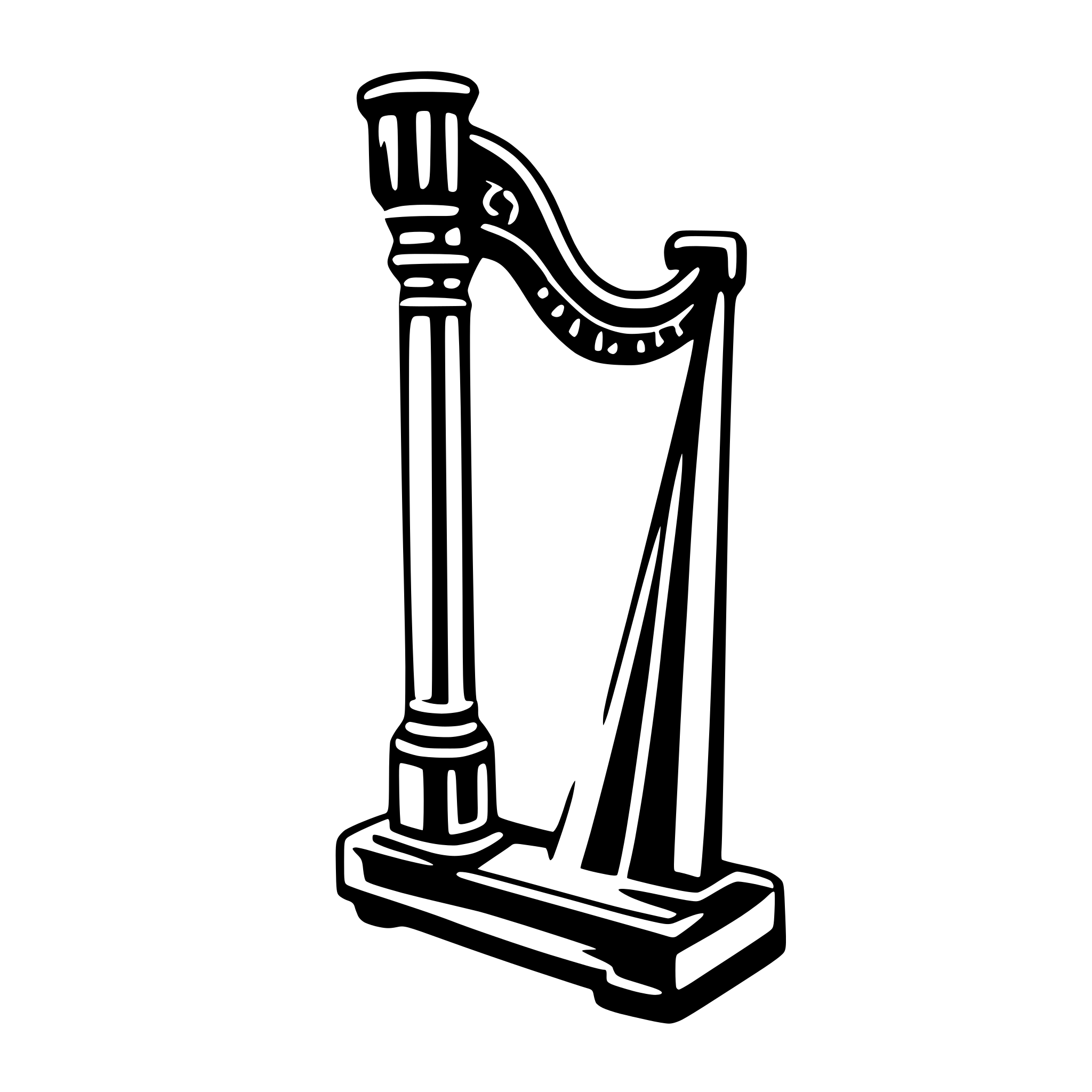 AI-generated SVG of 'harp'