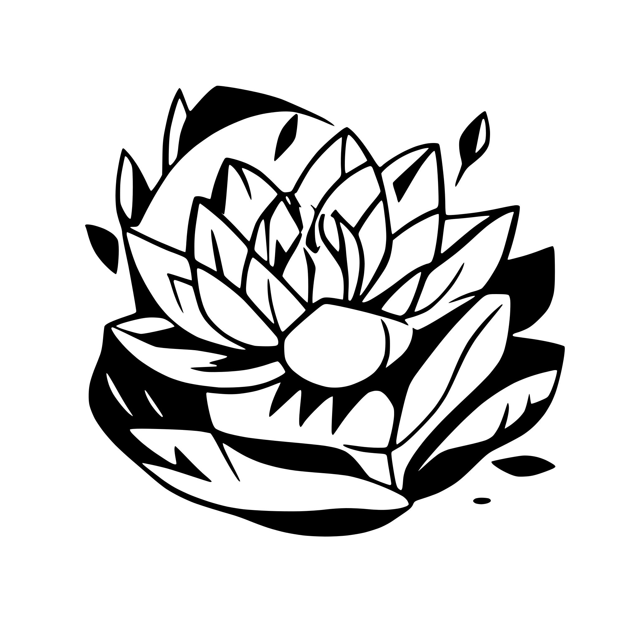AI-generated SVG of a Lotus in pond