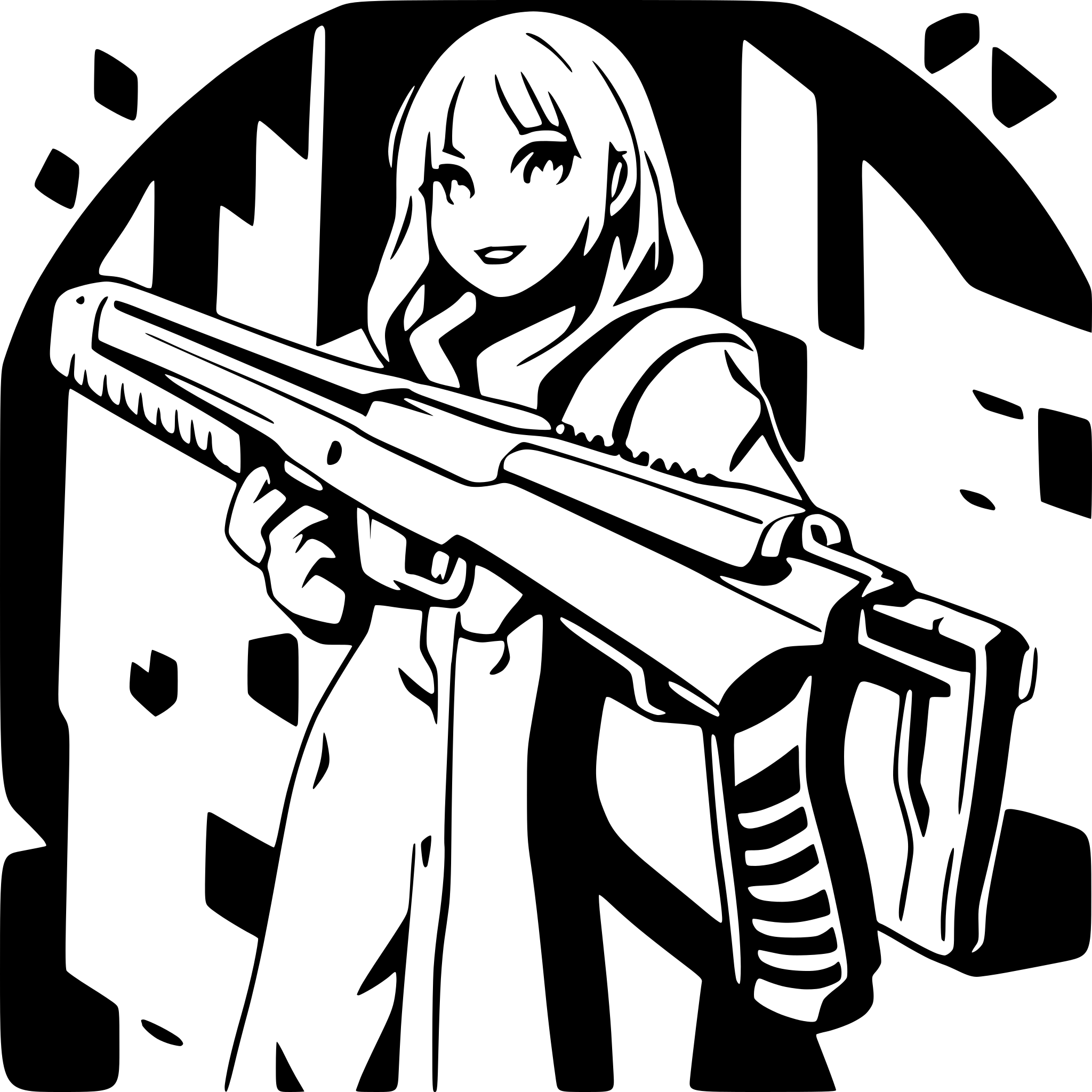 AI-generated SVG of a Pump action shotgun