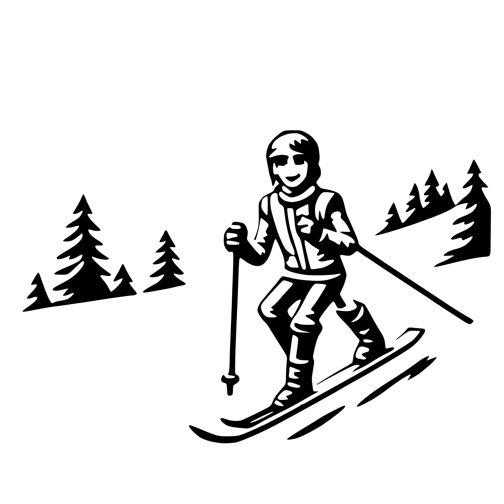 AI-generated SVG of 'skiing down mountain'