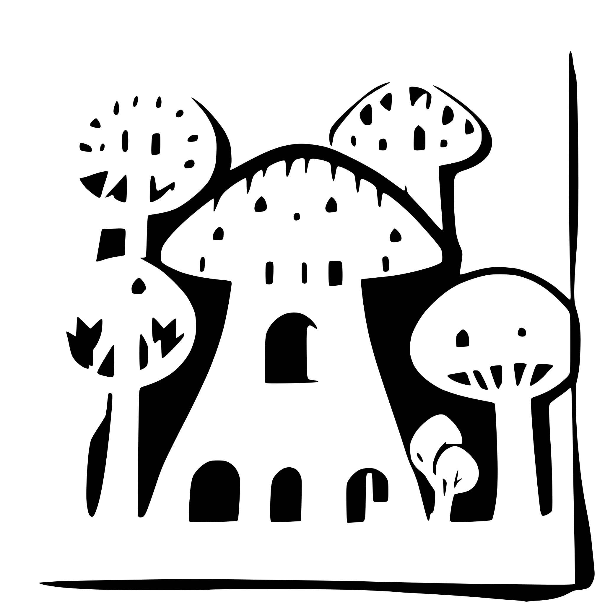 AI-generated SVG of a mushroom houses in a forest