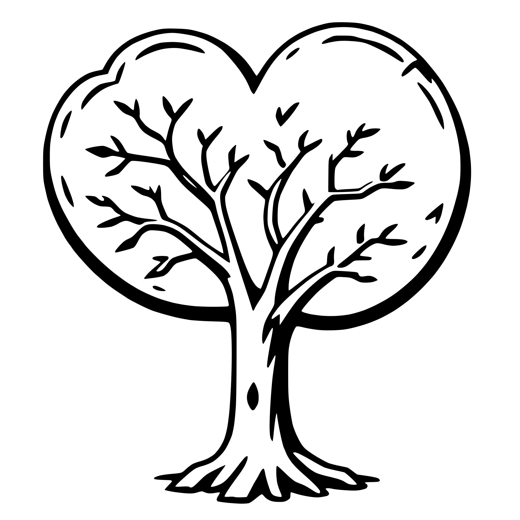 AI-generated SVG of a heart tree carving