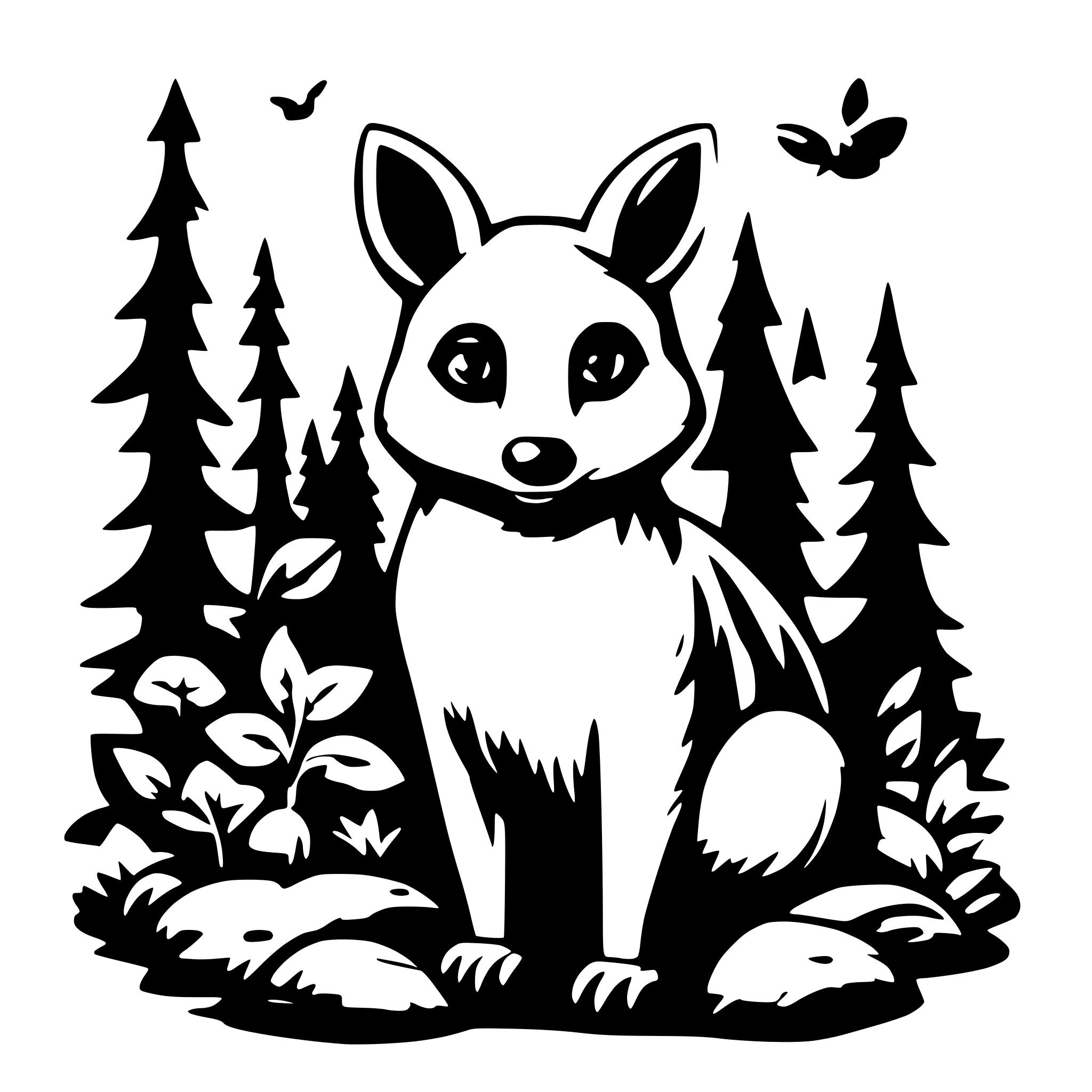 AI-generated SVG of 'woodland creatures'