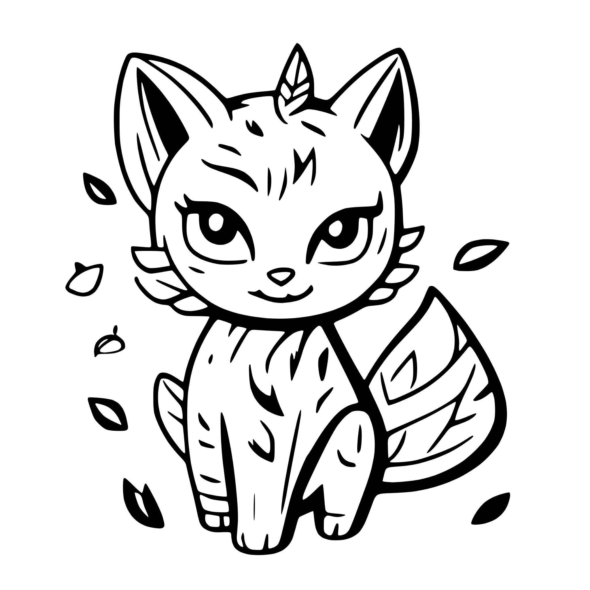 AI-generated SVG of 'A cat with wings'