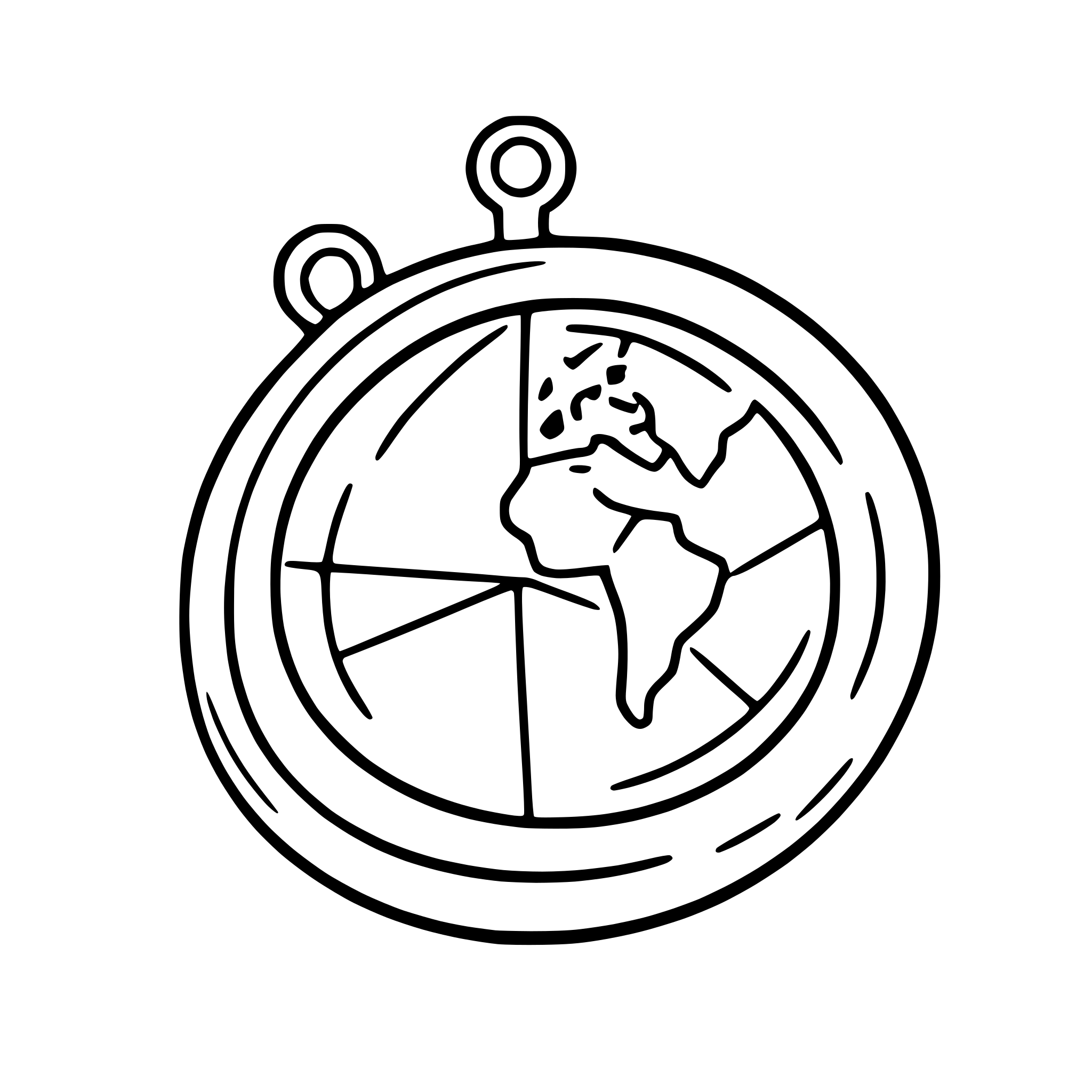 AI-generated SVG of 'compass with world map'