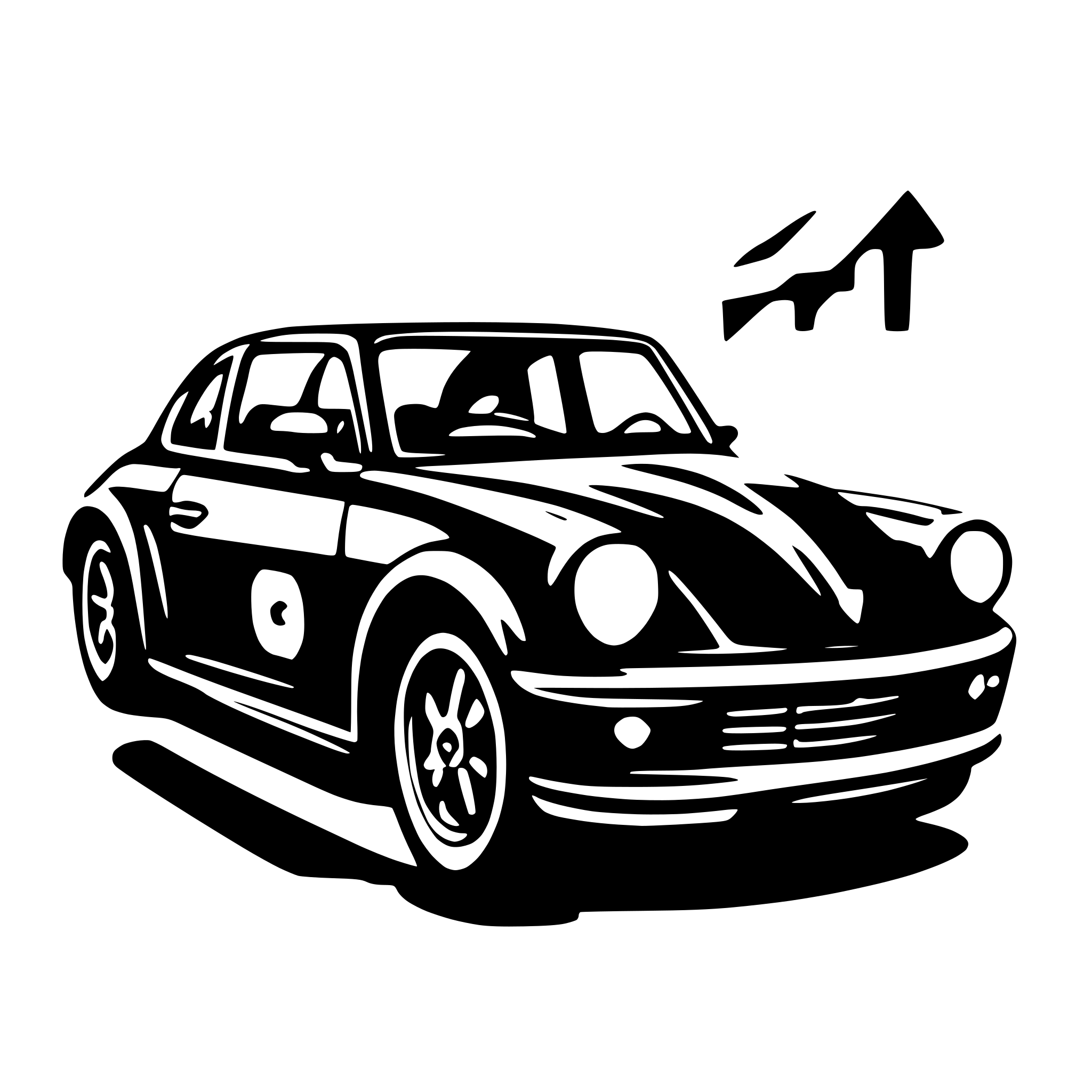 AI-generated SVG of a fast car front simple with search google