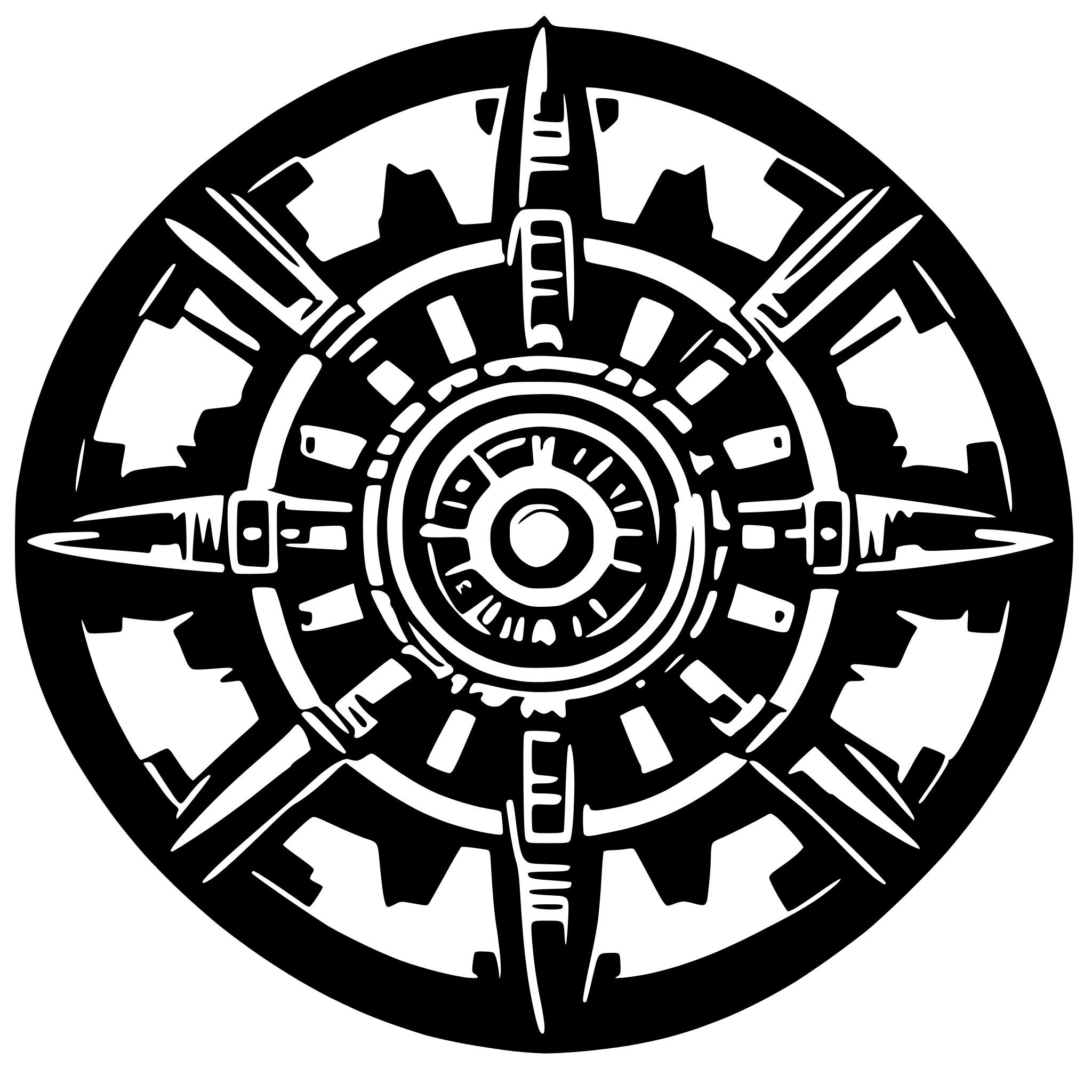 AI-generated SVG of a futuristic like mandala, tech style