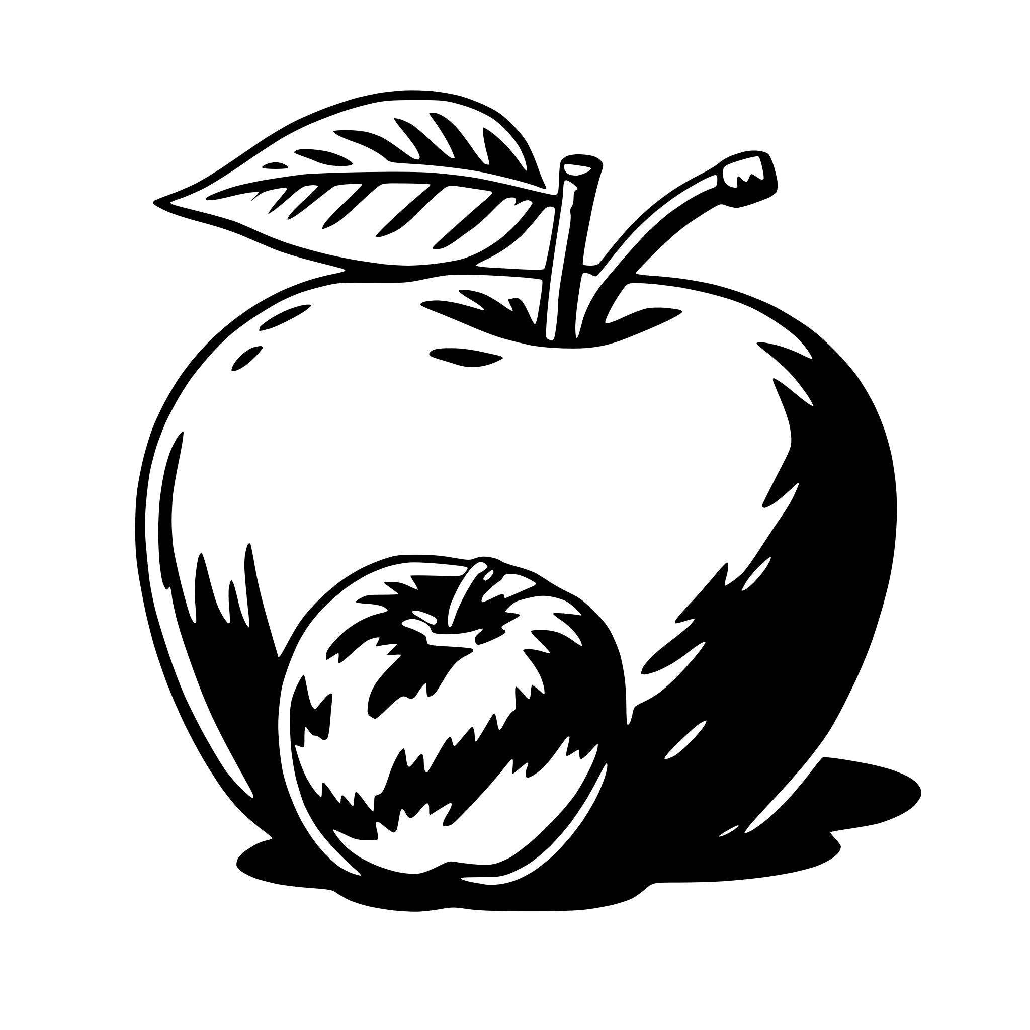 AI-generated SVG of 'apple with worm'