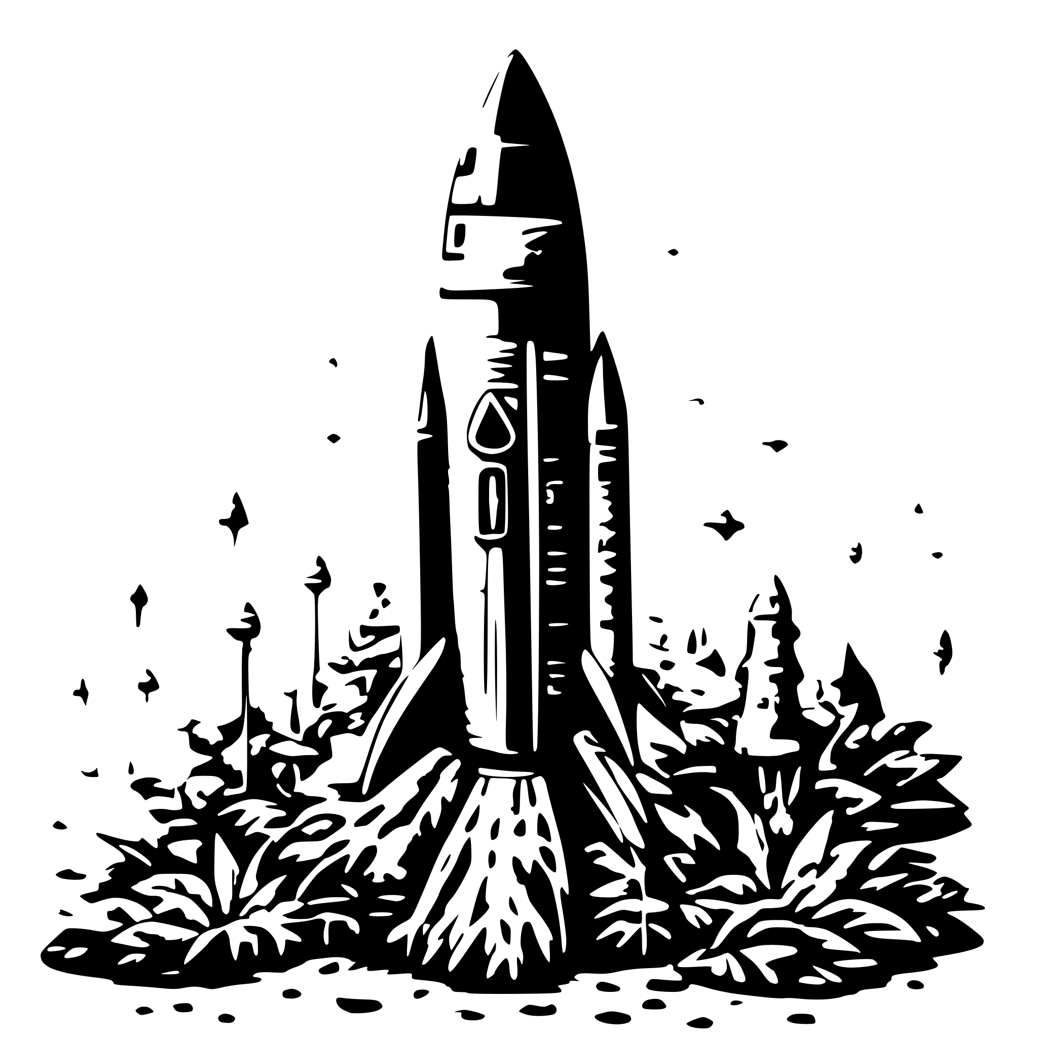 AI-generated SVG of a rocket