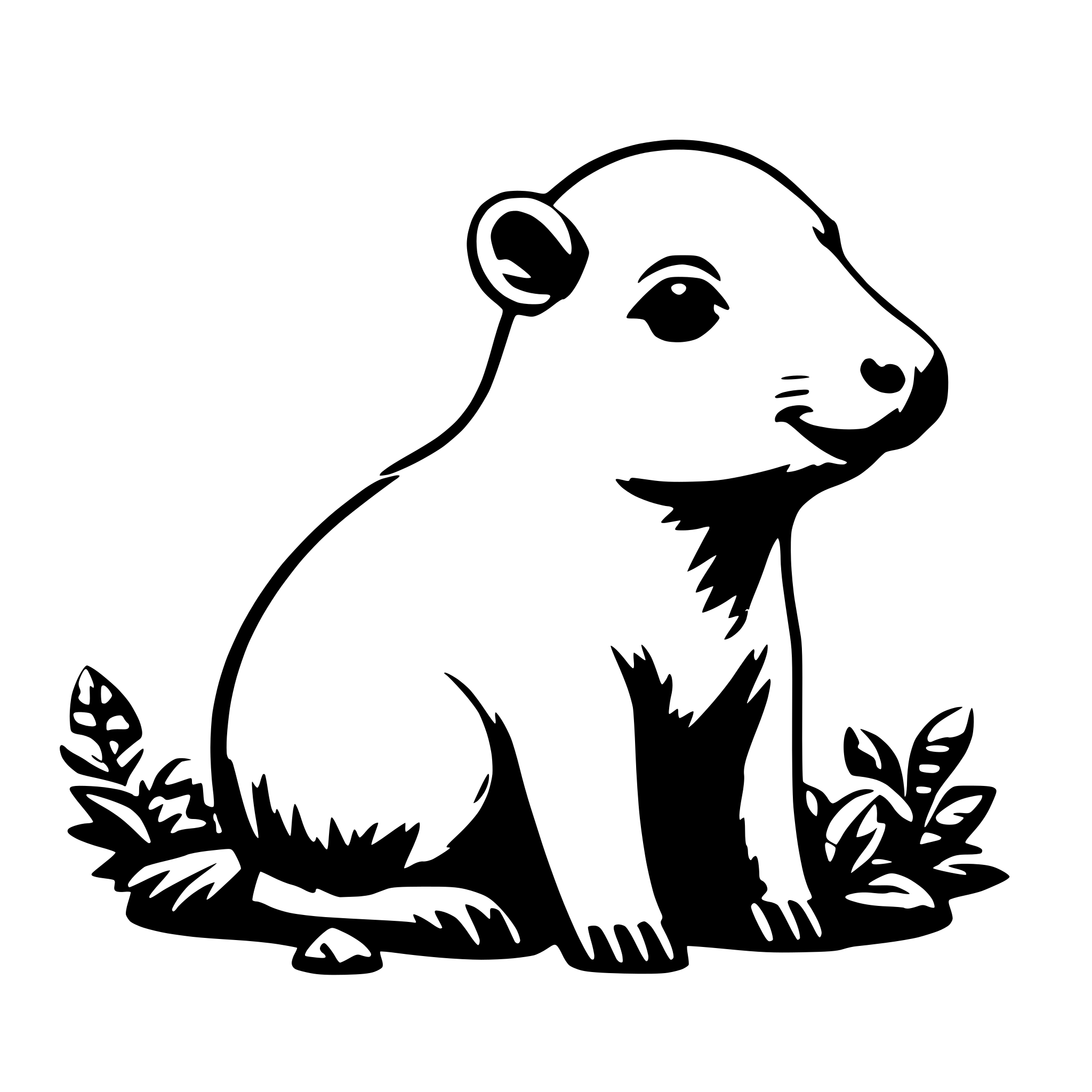AI-generated SVG of a a cute cartoon capybara baby