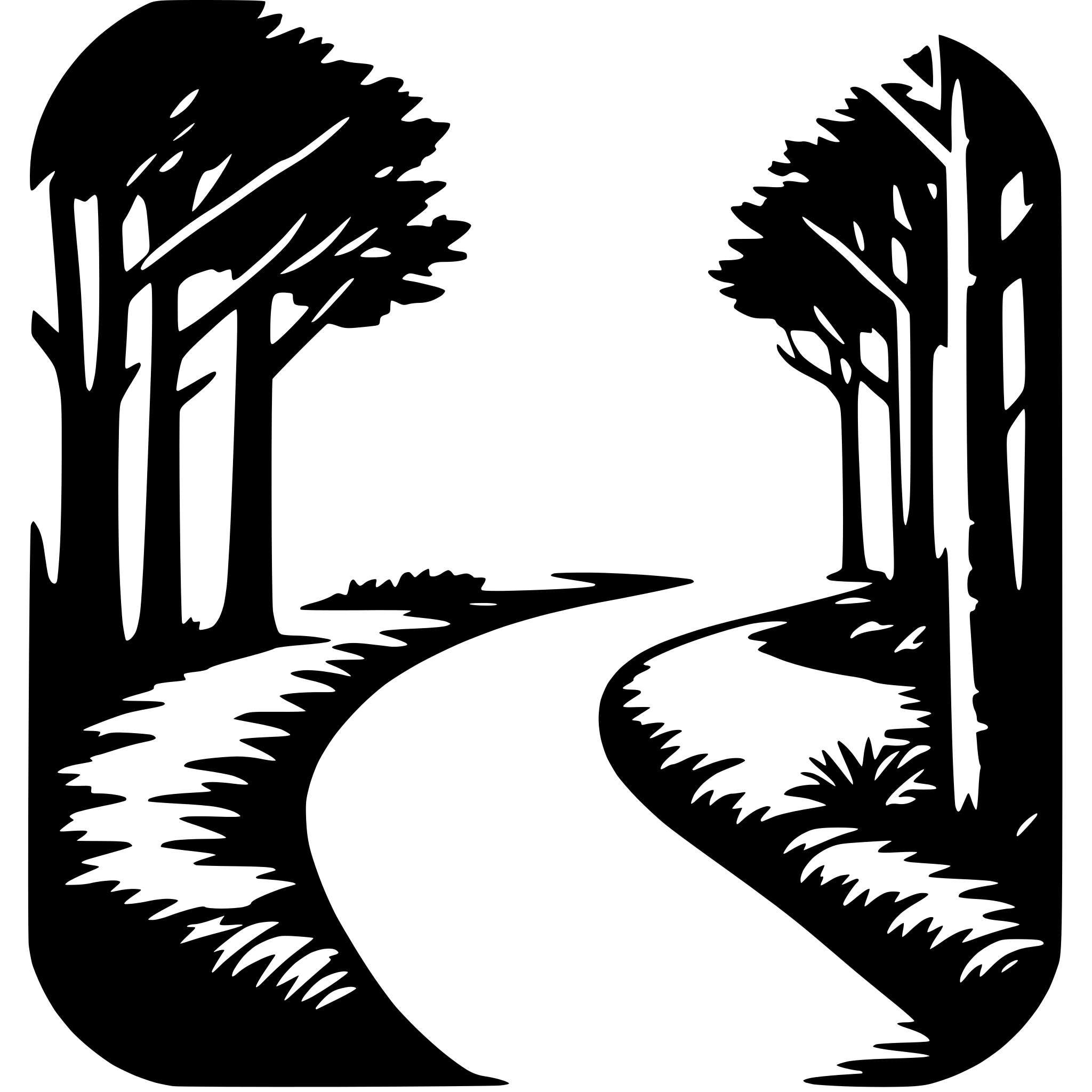 AI-generated SVG of 'woodland path'