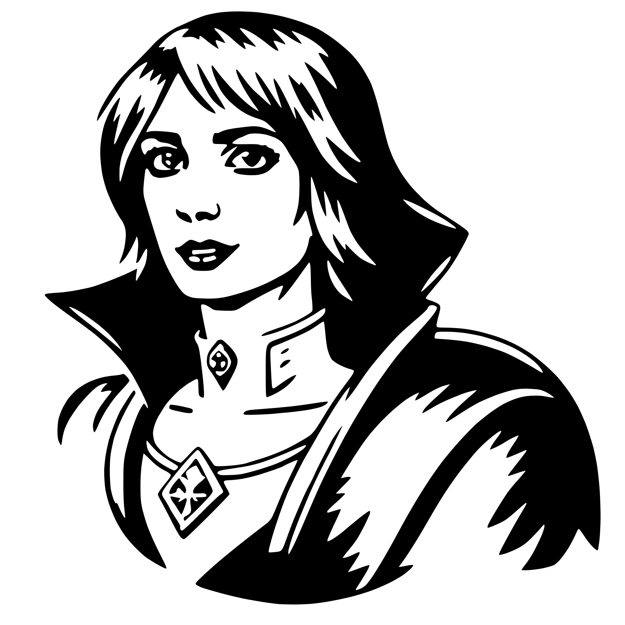 AI-generated SVG of a morrigan