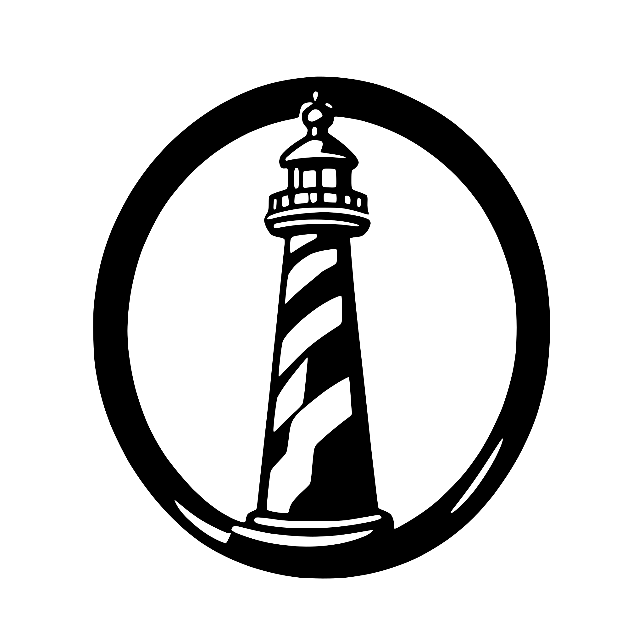 AI-generated SVG of a minimalist detail lighthouse icon for website logo. swirl like pattern on lighthouse similar to barbershop pole