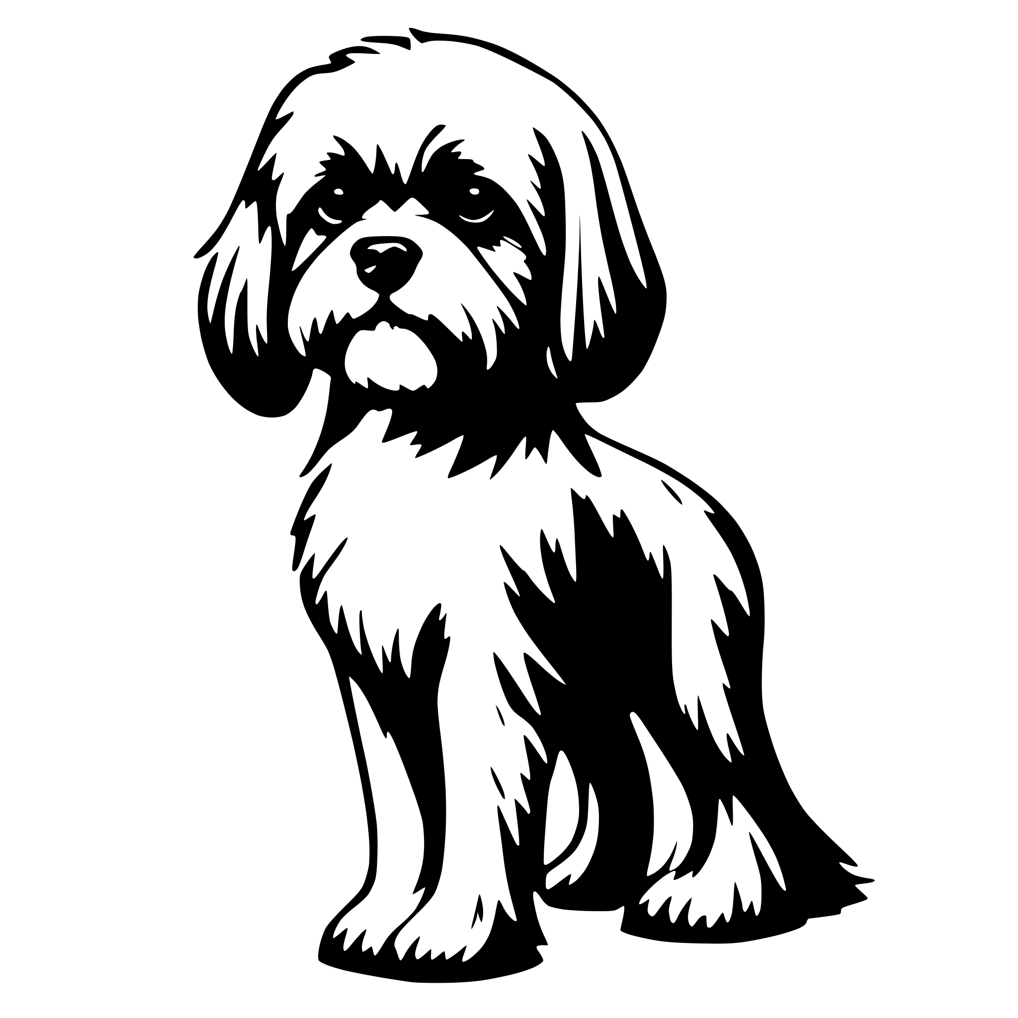 AI-generated SVG of 'Shih tzu outline'