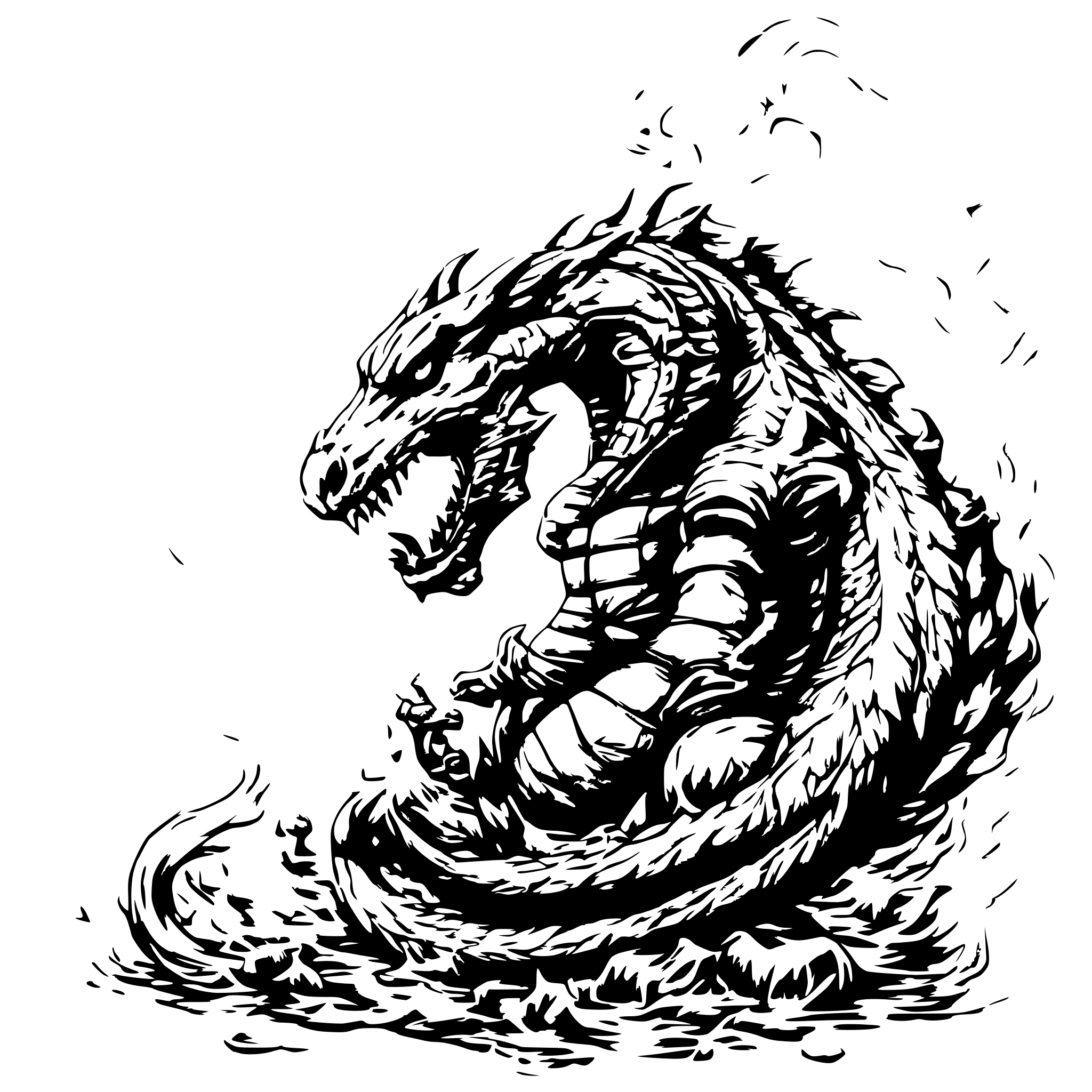 AI-generated SVG of 'Charizard blowing fire at blastoise'