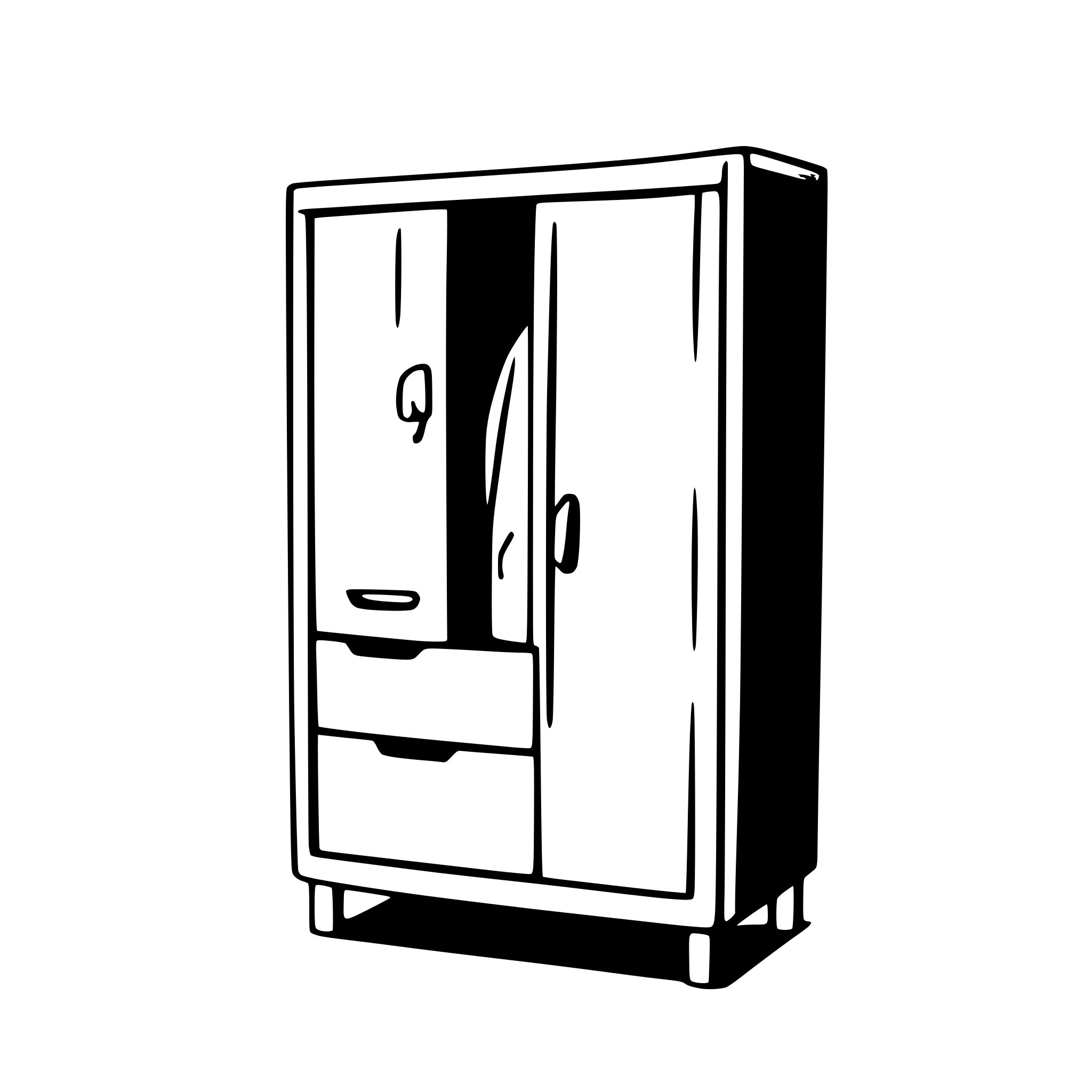 AI-generated SVG of a A basic SVG of a two-door wardrobe with simple rectangular handles.